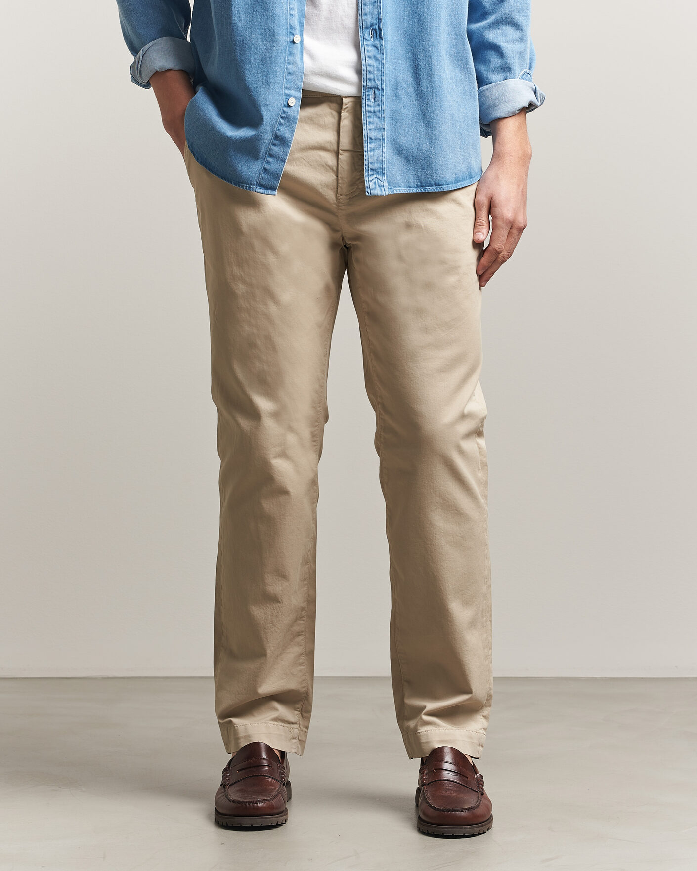 Heren | Broeken | Morris | Jeffrey Summer Chinos Khaki