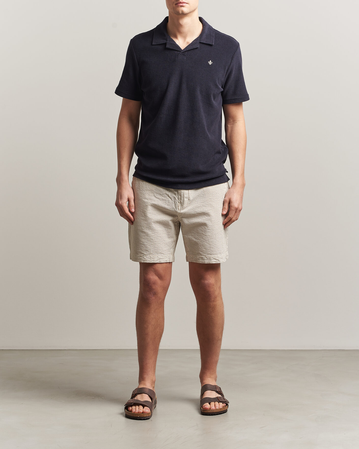 Heren | Korte broek | Morris | Fenix Seersucker Shorts Khaki