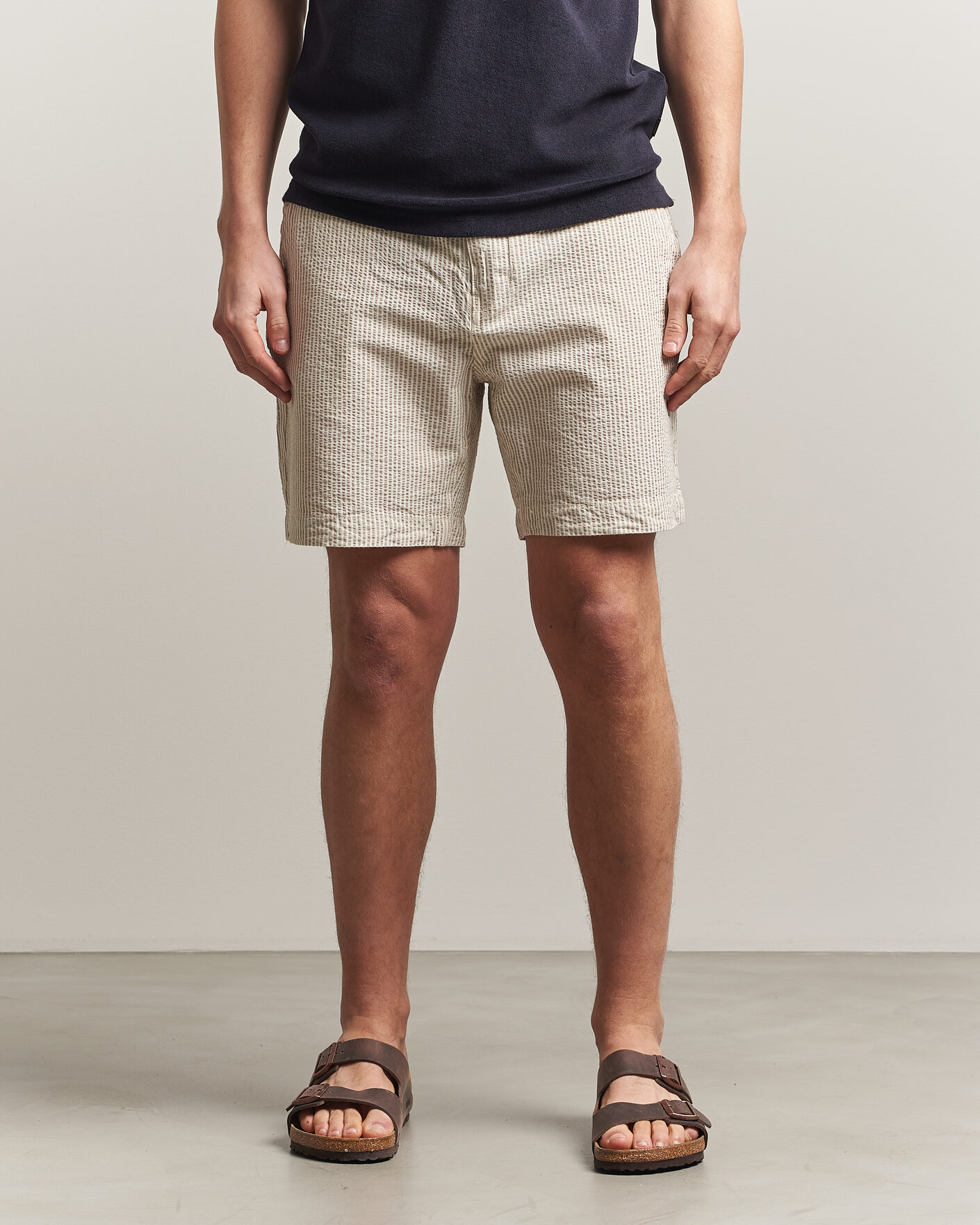Heren | Korte broek | Morris | Fenix Seersucker Shorts Khaki