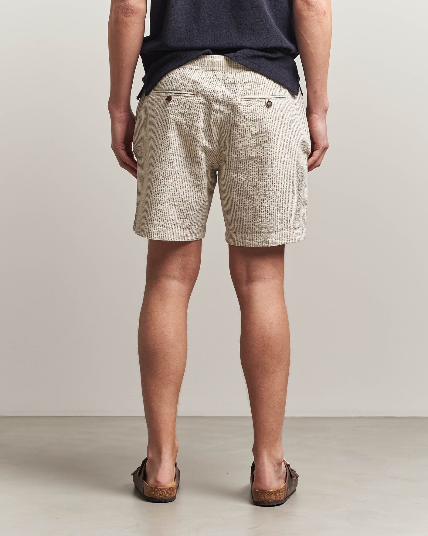 Heren | Korte broek | Morris | Fenix Seersucker Shorts Khaki