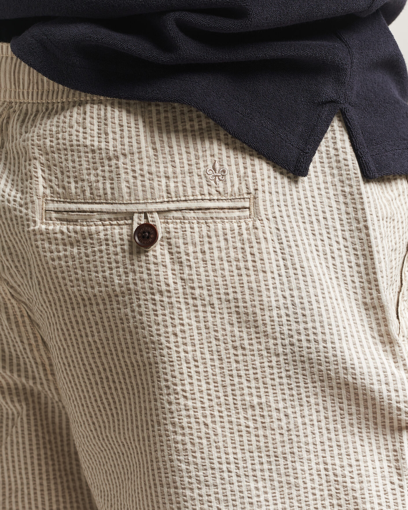 Heren | Korte broek | Morris | Fenix Seersucker Shorts Khaki