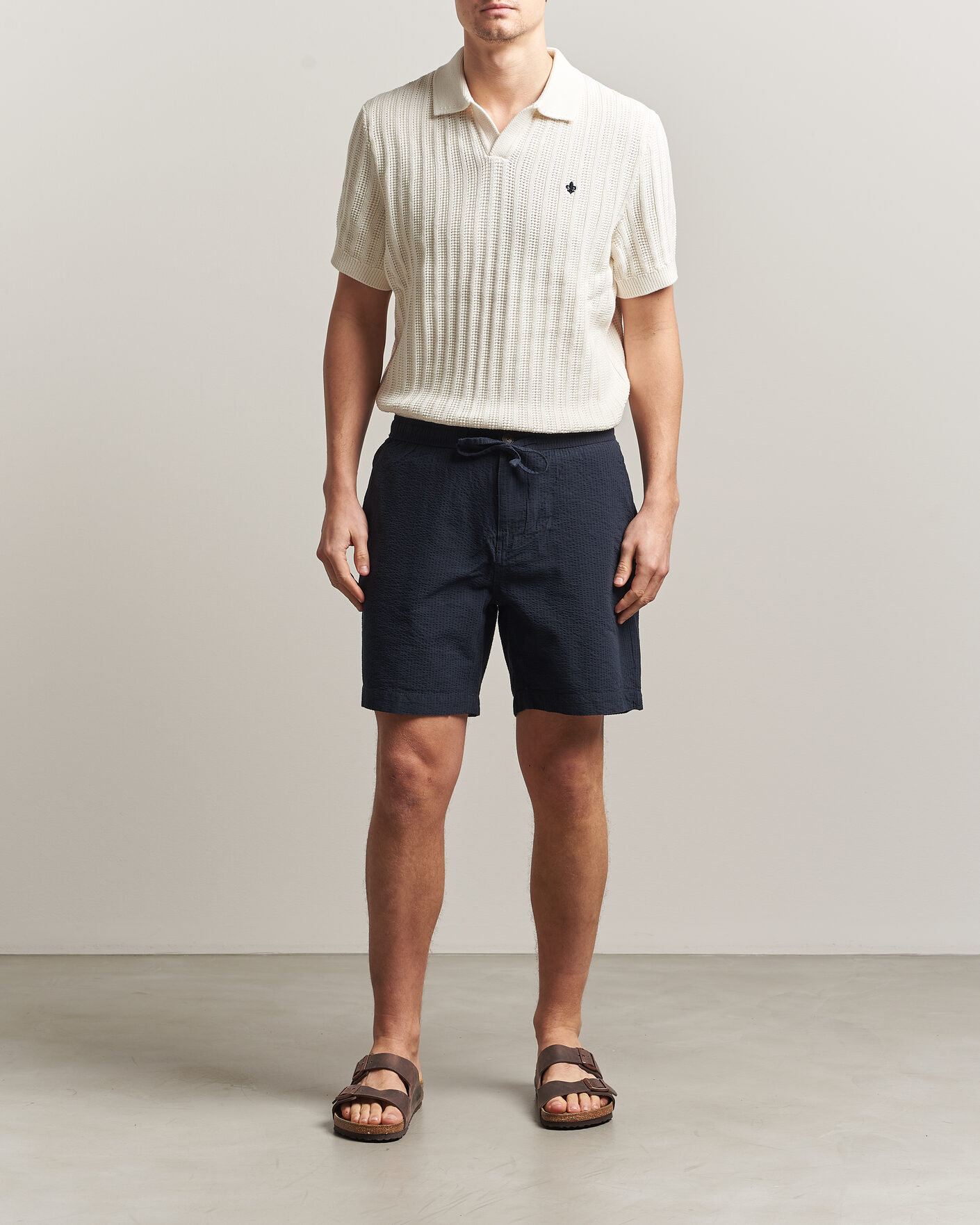 Heren | Korte broek | Morris | Fenix Seersucker Shorts Dark Blue