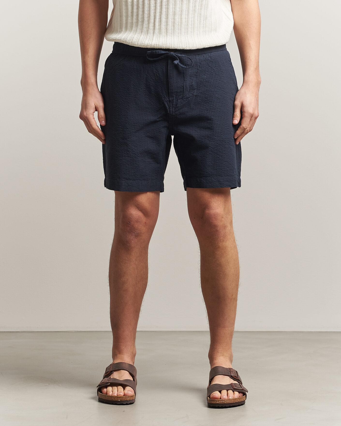 Heren | Korte broek | Morris | Fenix Seersucker Shorts Dark Blue