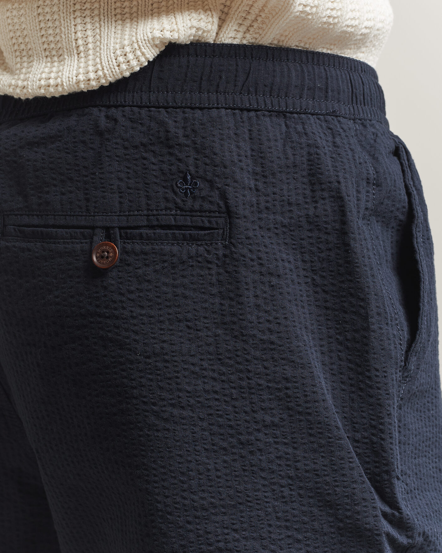 Heren | Korte broek | Morris | Fenix Seersucker Shorts Dark Blue