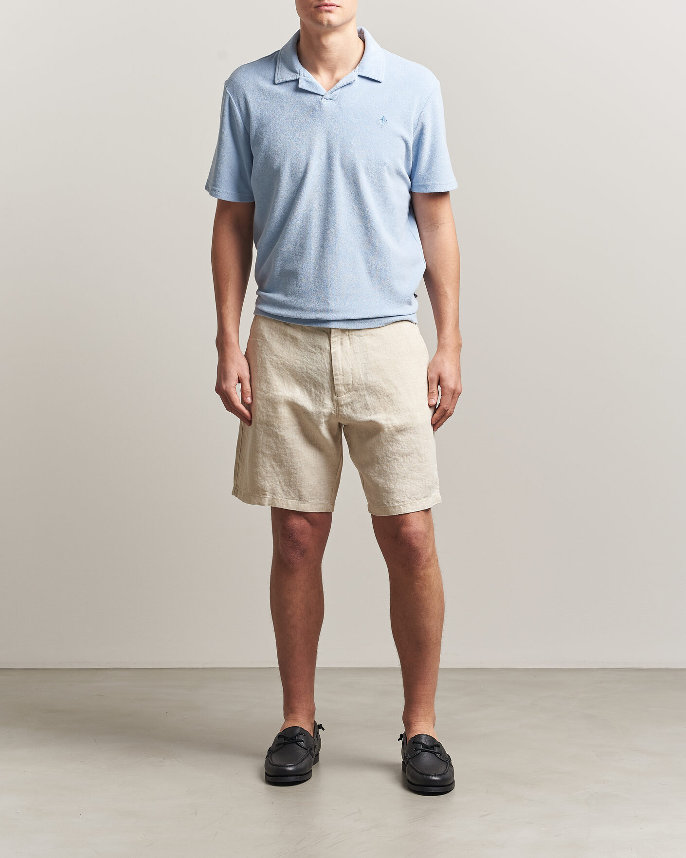 Heren | Polo's | Morris | Delon Terry Shirt Light Blue