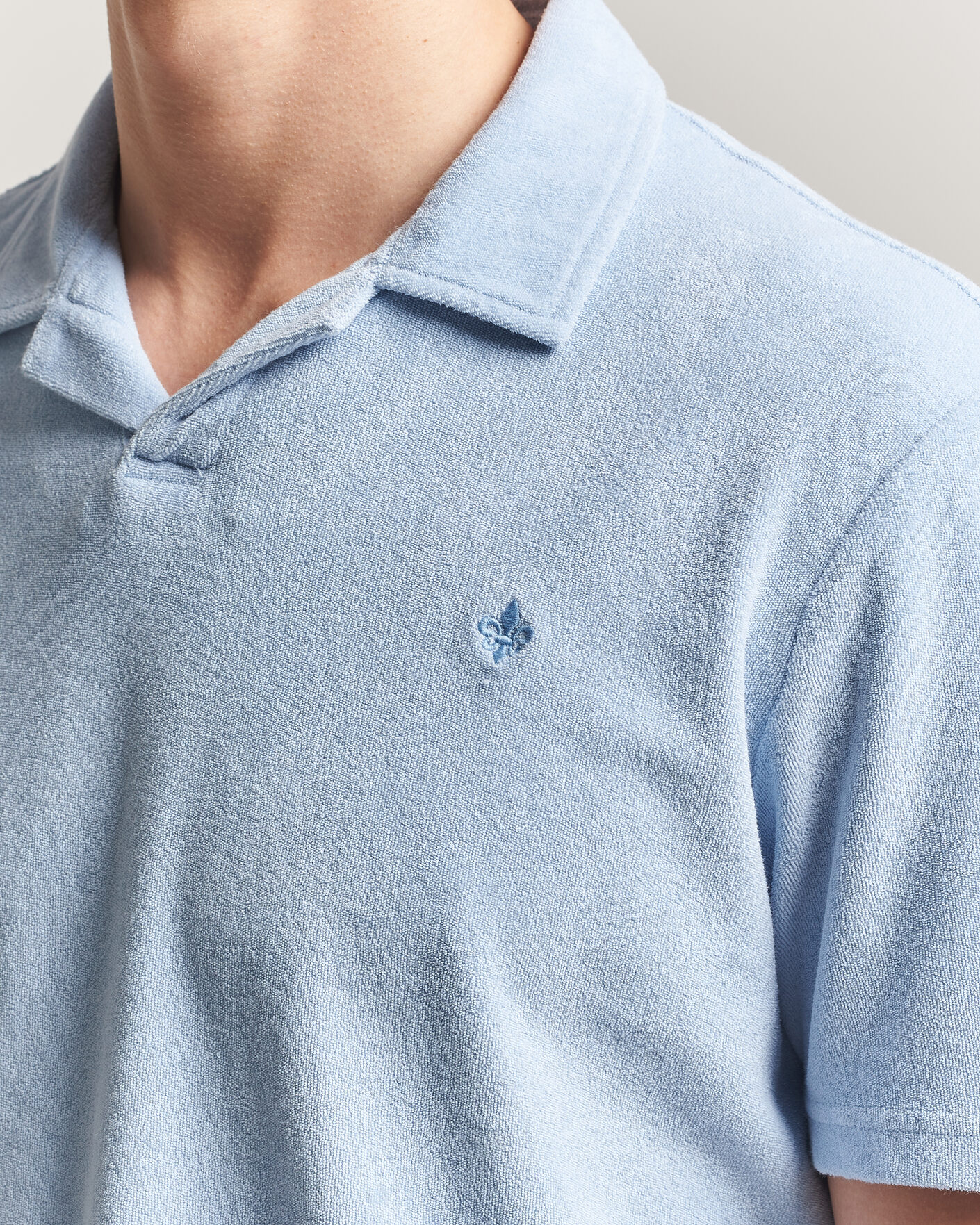 Heren | Polo's | Morris | Delon Terry Shirt Light Blue