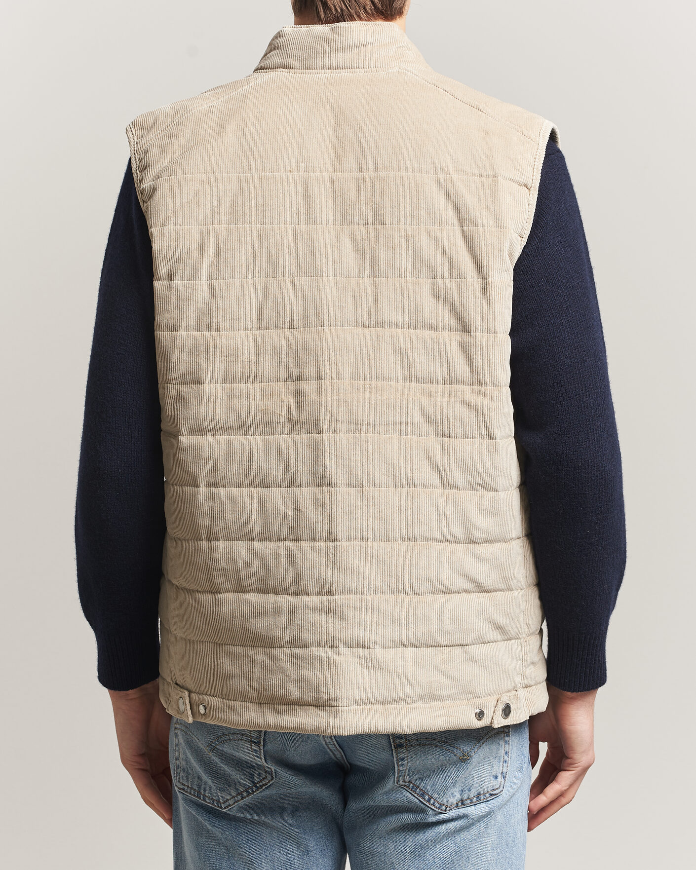 Heren | Gilets | Morris | Teddy Quilted Corduroy Vest Khaki