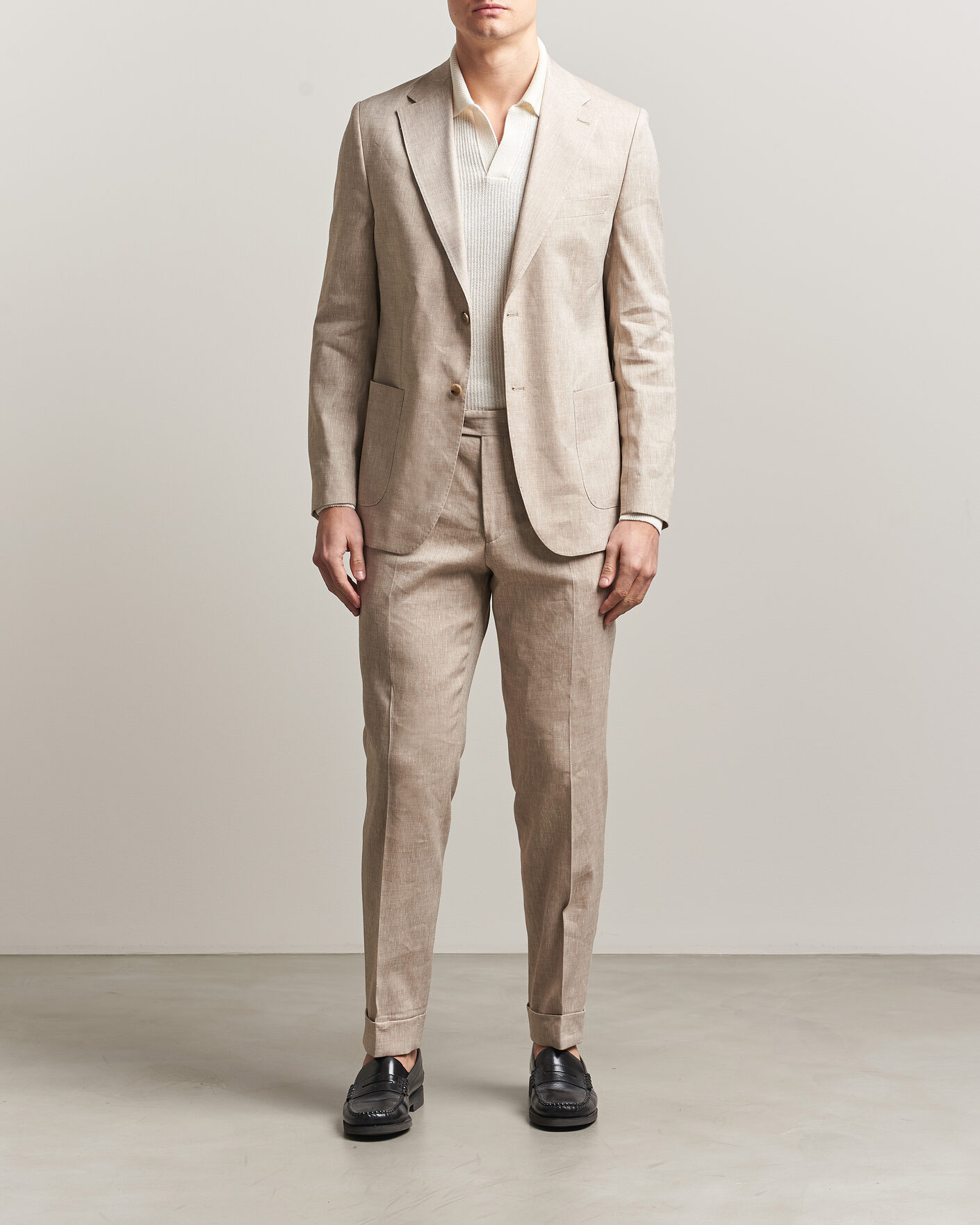 Heren | Blazers | Morris | Linen Suit Blazer Khaki