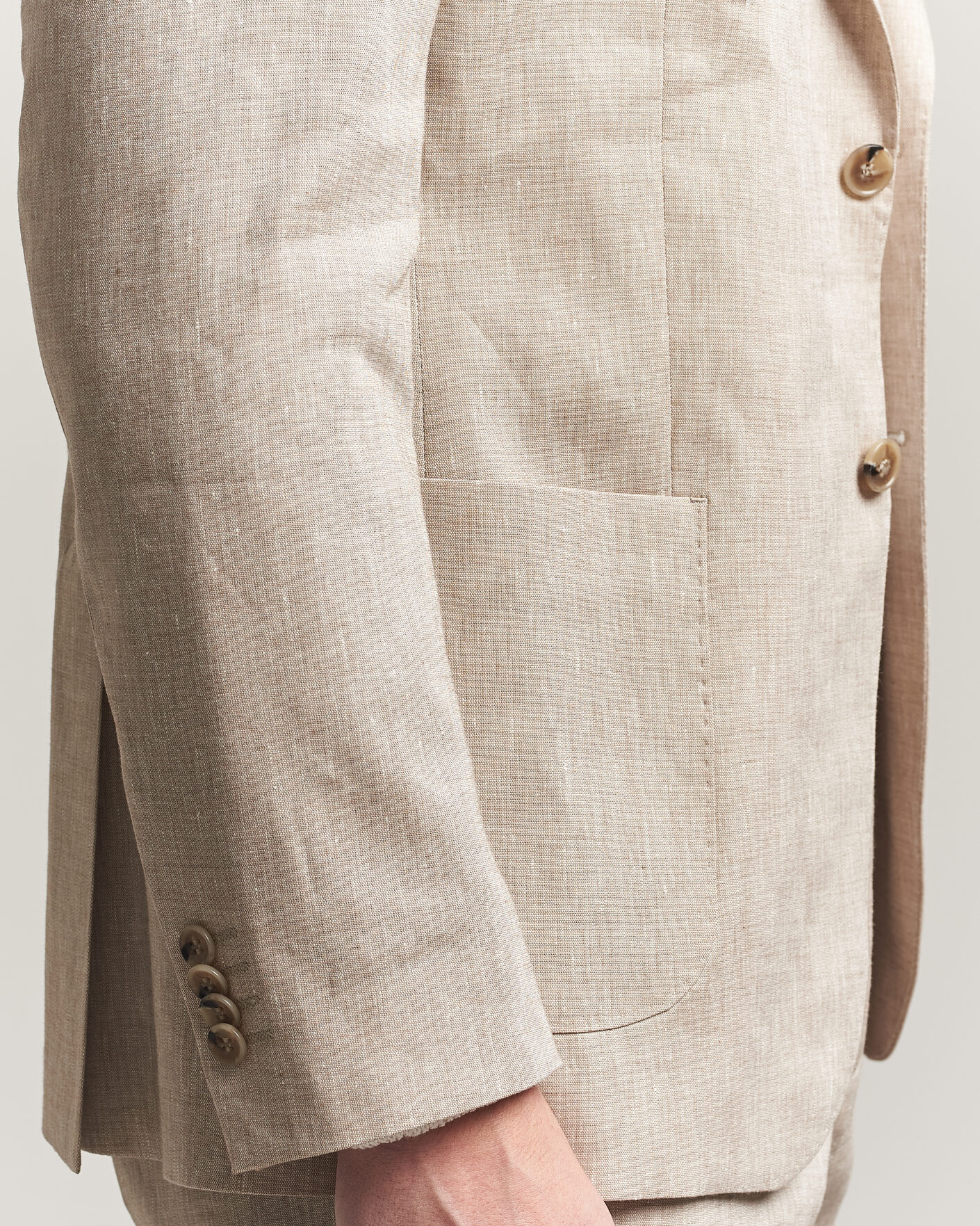 Heren | Blazers | Morris | Linen Suit Blazer Khaki
