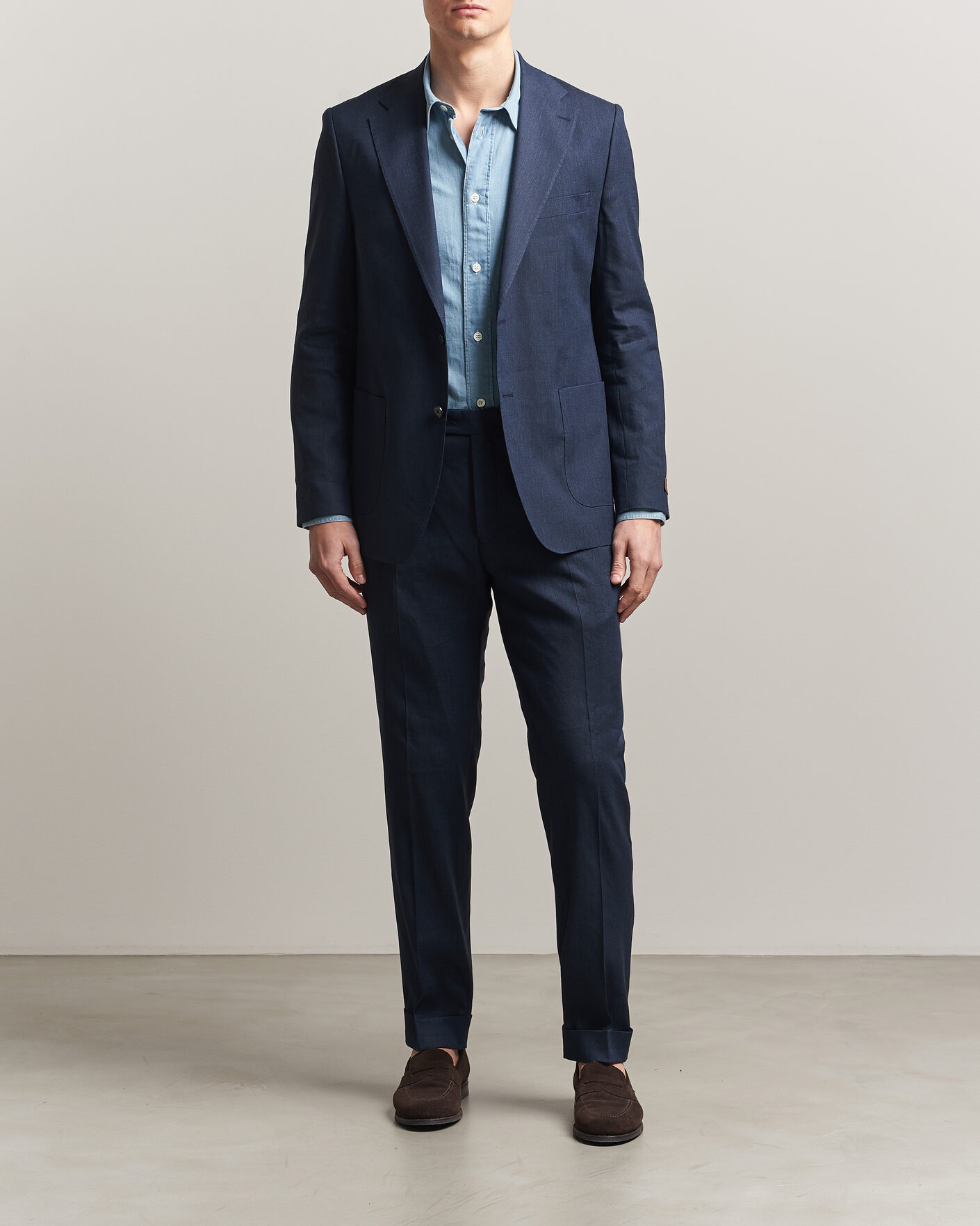 Heren | Blazers | Morris | Linen Suit Blazer Navy