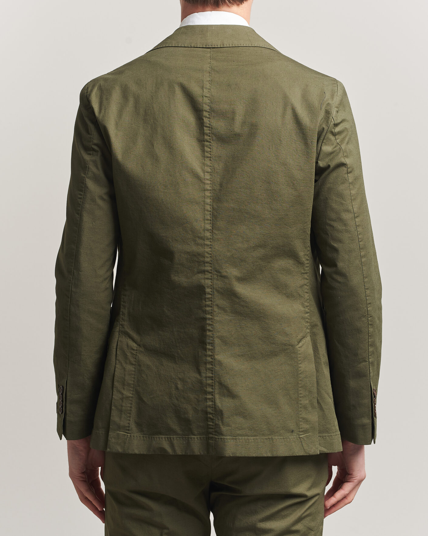 Heren | Blazers | Morris | Washed Cotton Suit Blazer Olive