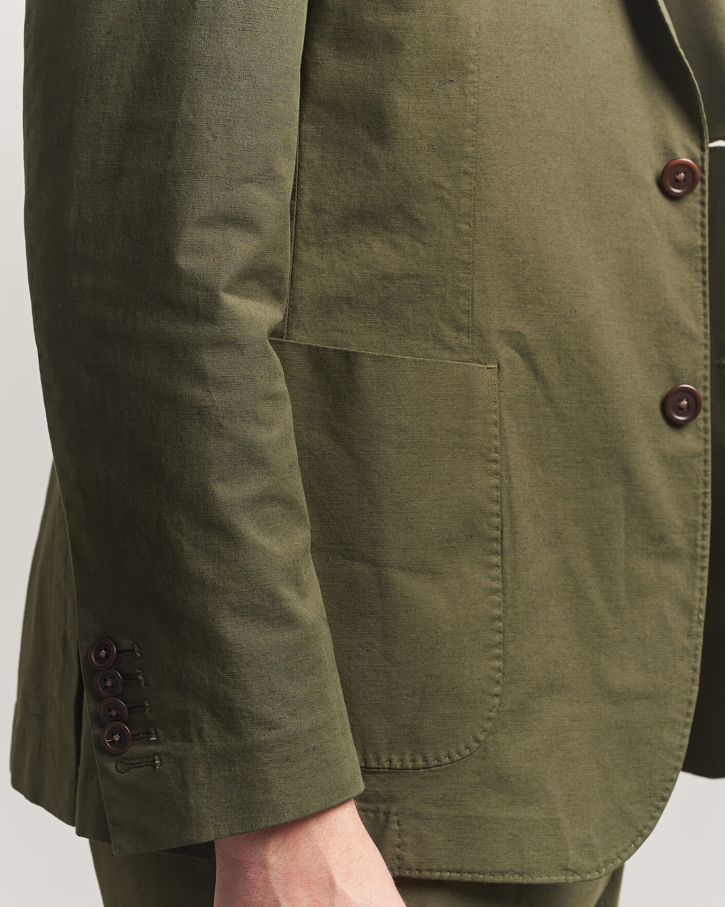 Heren | Blazers | Morris | Washed Cotton Suit Blazer Olive
