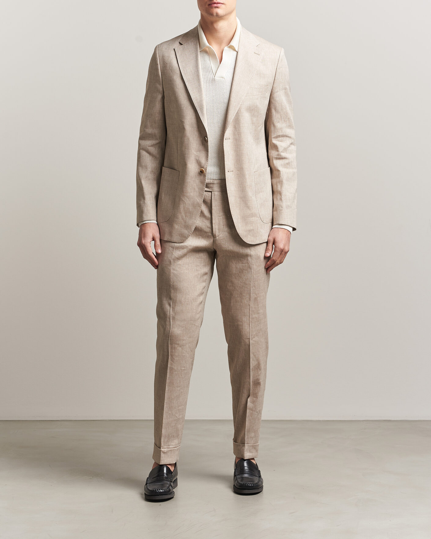 Heren | Broeken | Morris | Jack Linen Trousers Khaki