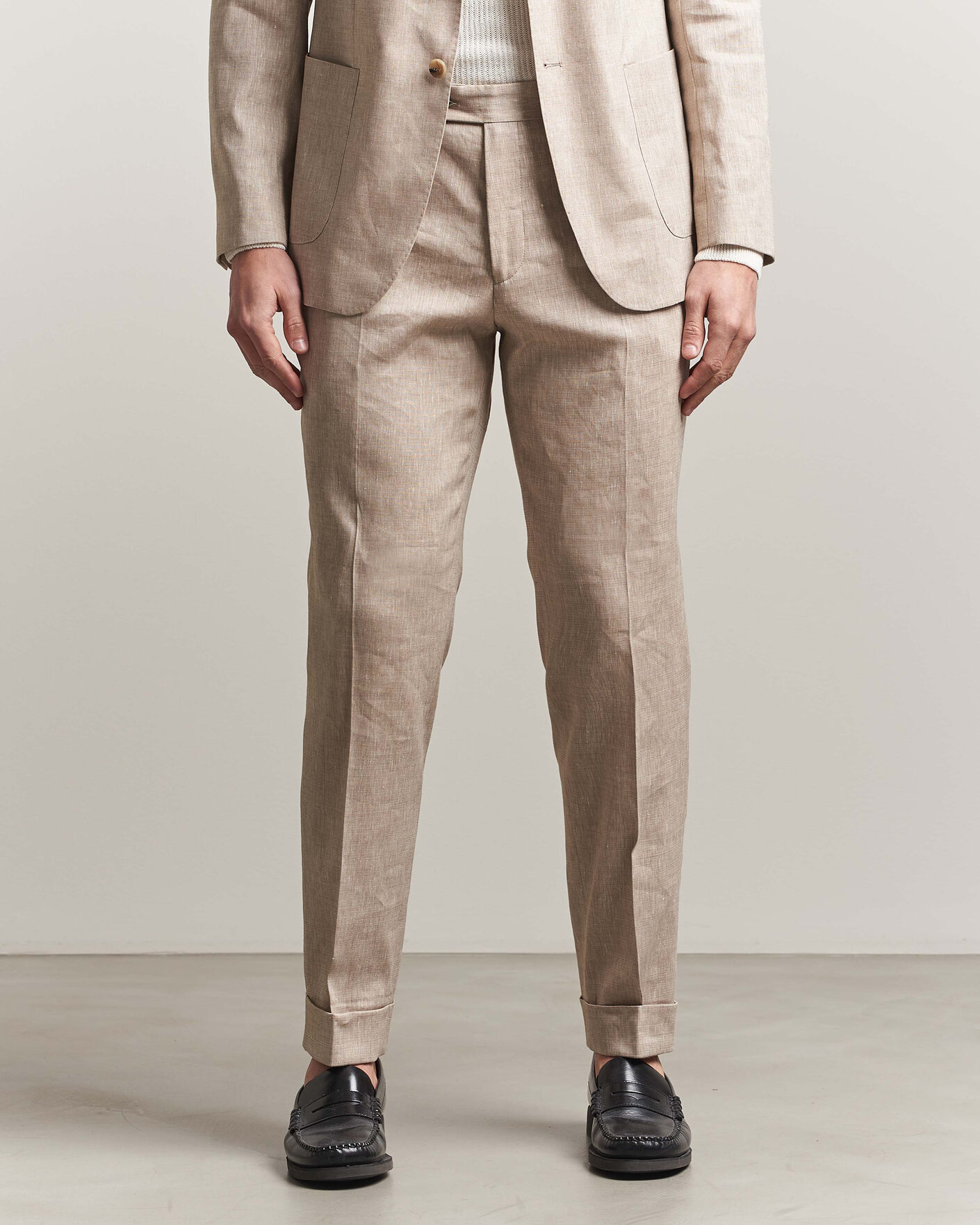Heren | Broeken | Morris | Jack Linen Trousers Khaki