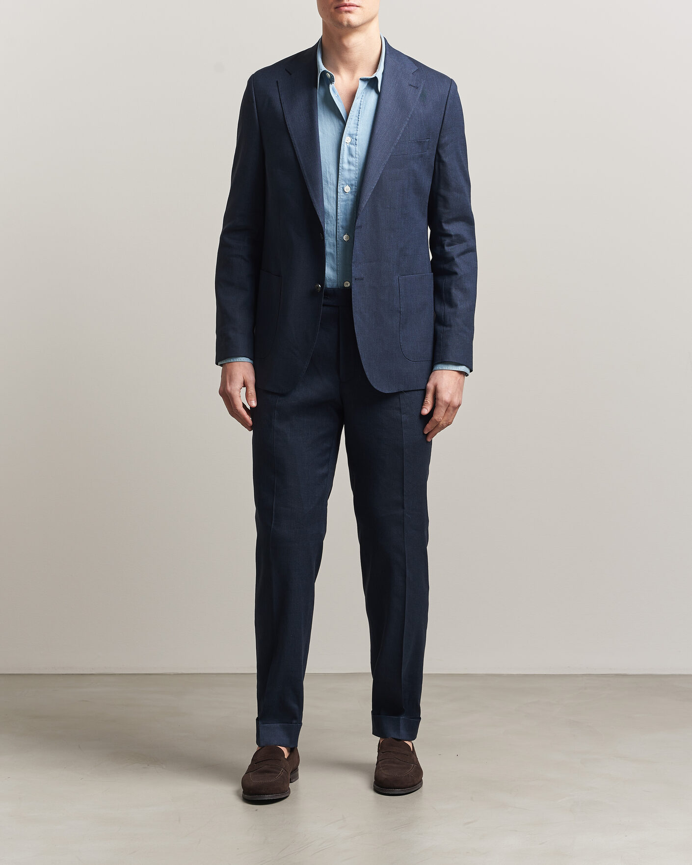 Heren | Broeken | Morris | Jack Linen Trousers Navy