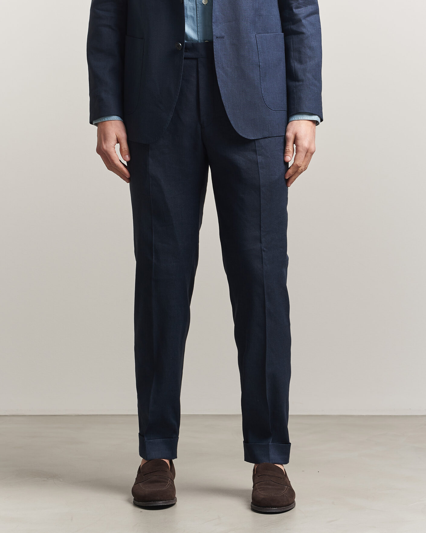 Heren | Broeken | Morris | Jack Linen Trousers Navy