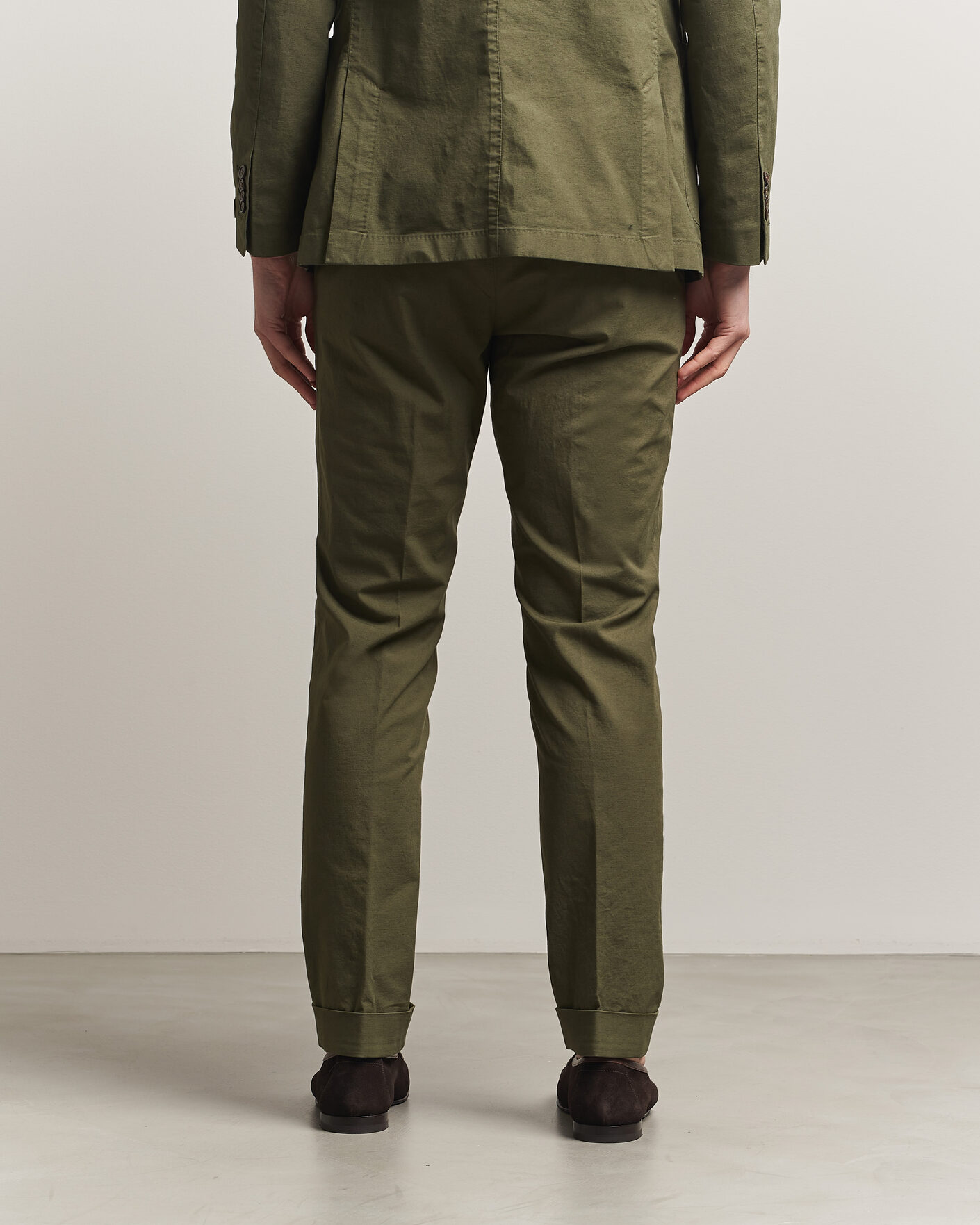 Heren | Broeken | Morris | Jack Washed Cotton Trousers Olive