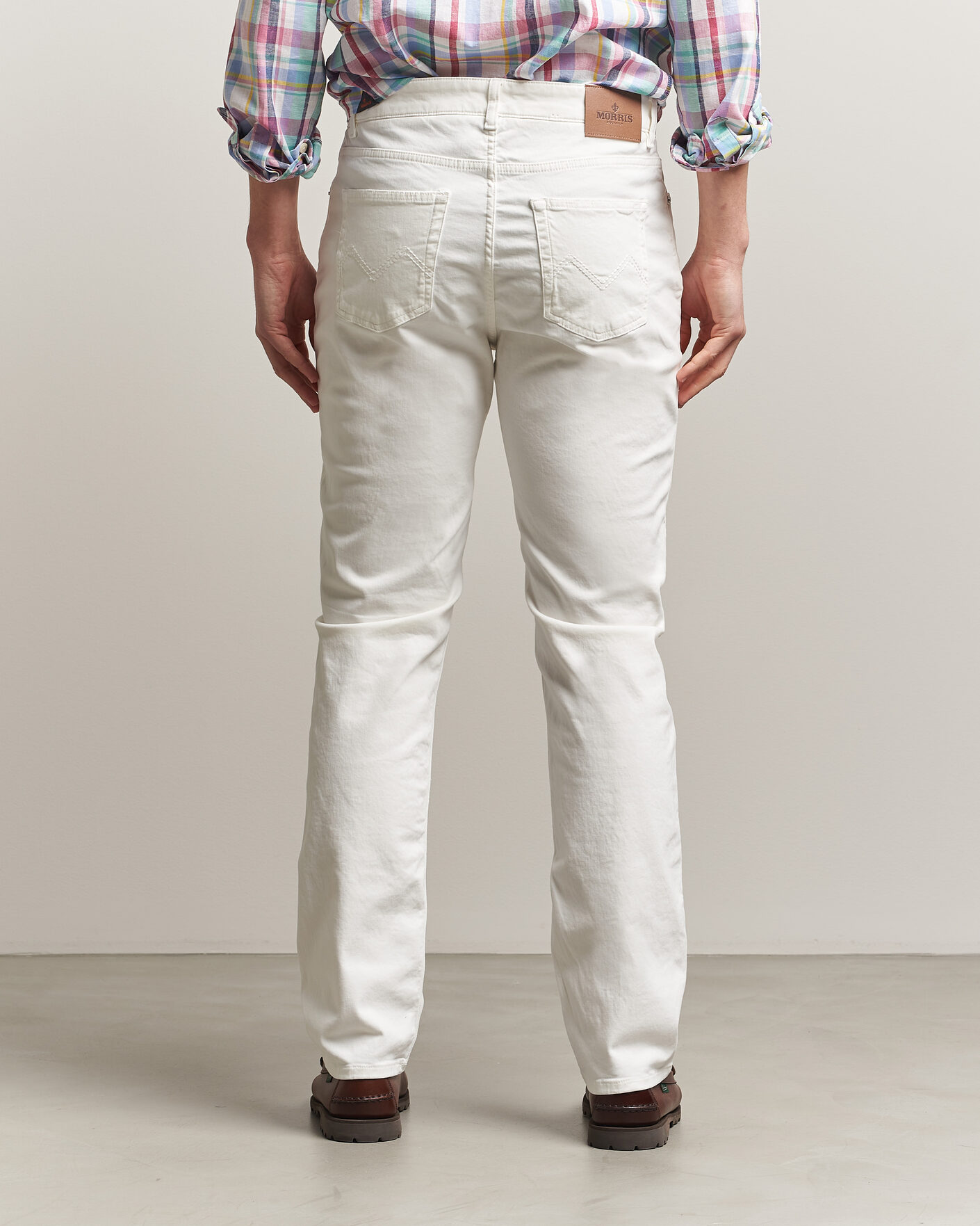 Heren | Broeken | Morris | James Brushed 5-Pocket Jeans Off White