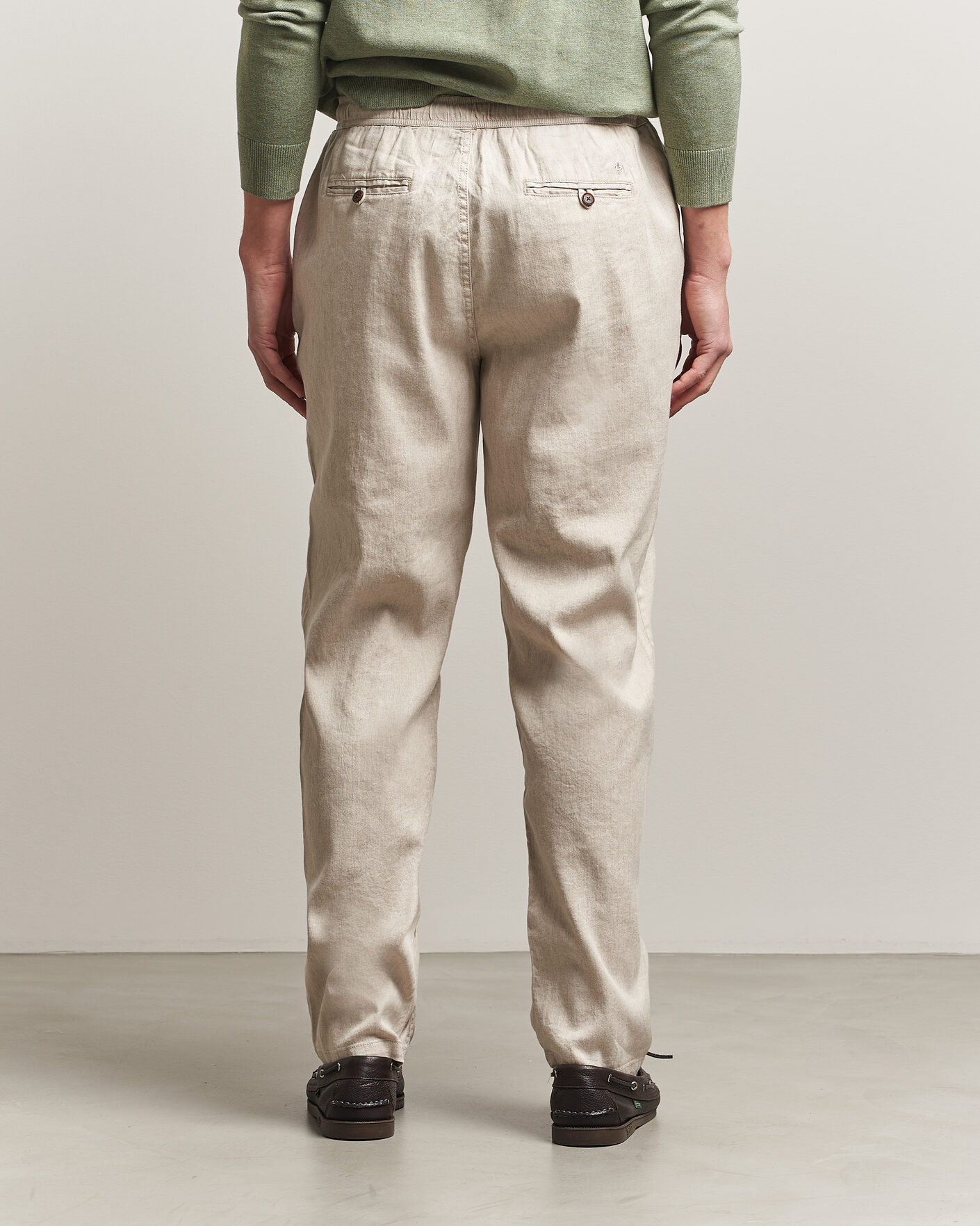Heren | Broeken | Morris | Fenix Linen Trousers Khaki