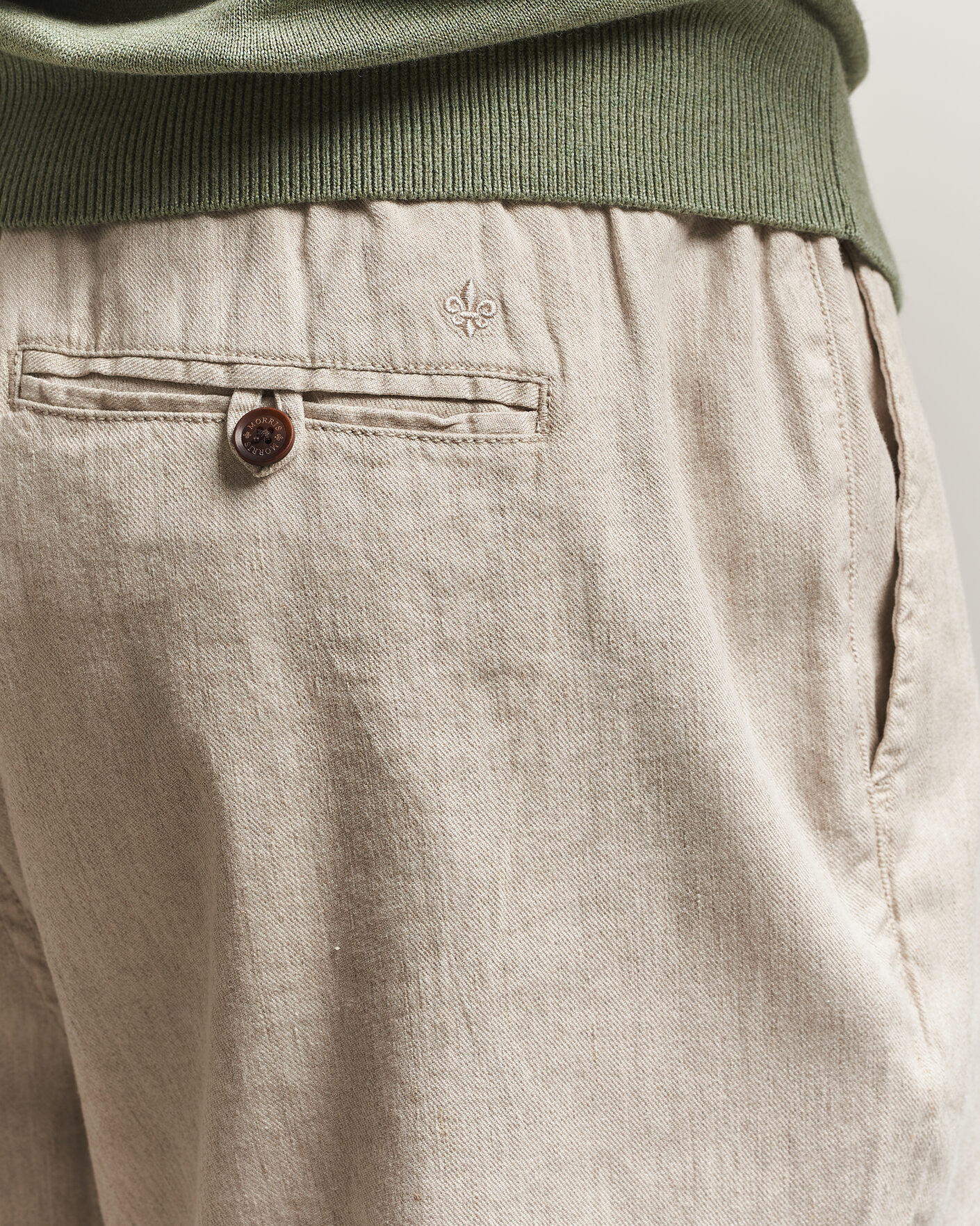 Heren | Broeken | Morris | Fenix Linen Trousers Khaki