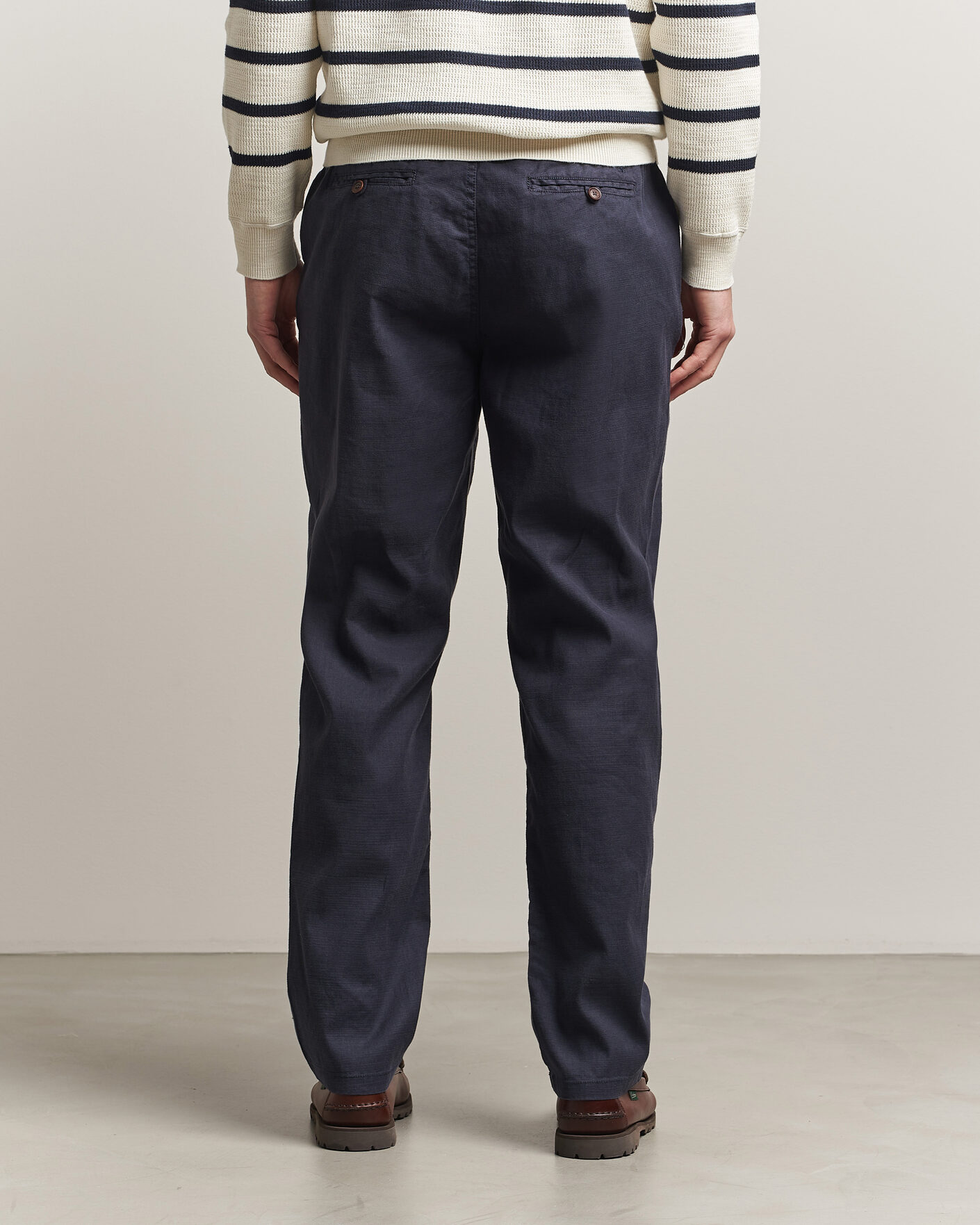 Heren | Broeken | Morris | Fenix Linen Trousers Navy