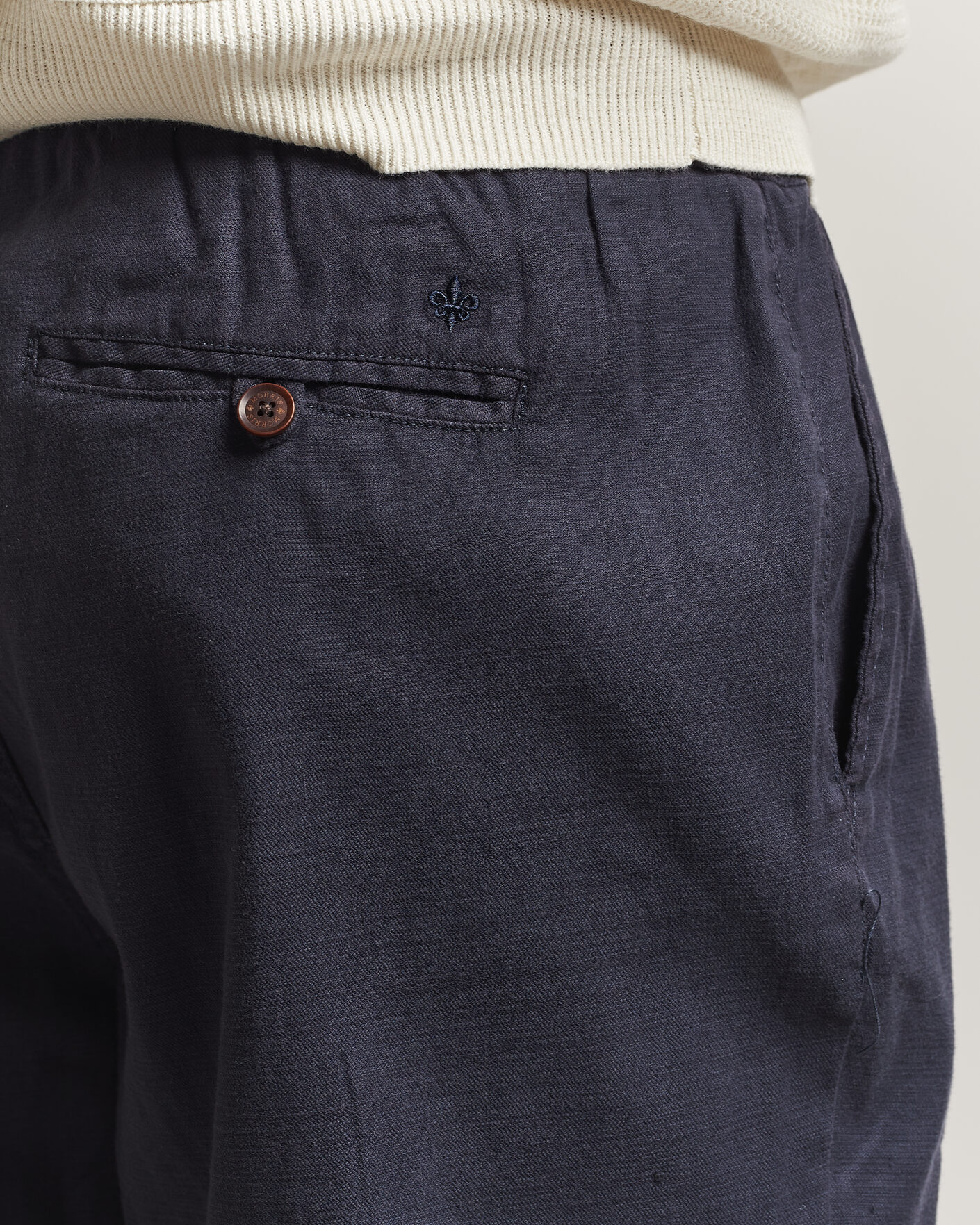 Heren | Broeken | Morris | Fenix Linen Trousers Navy