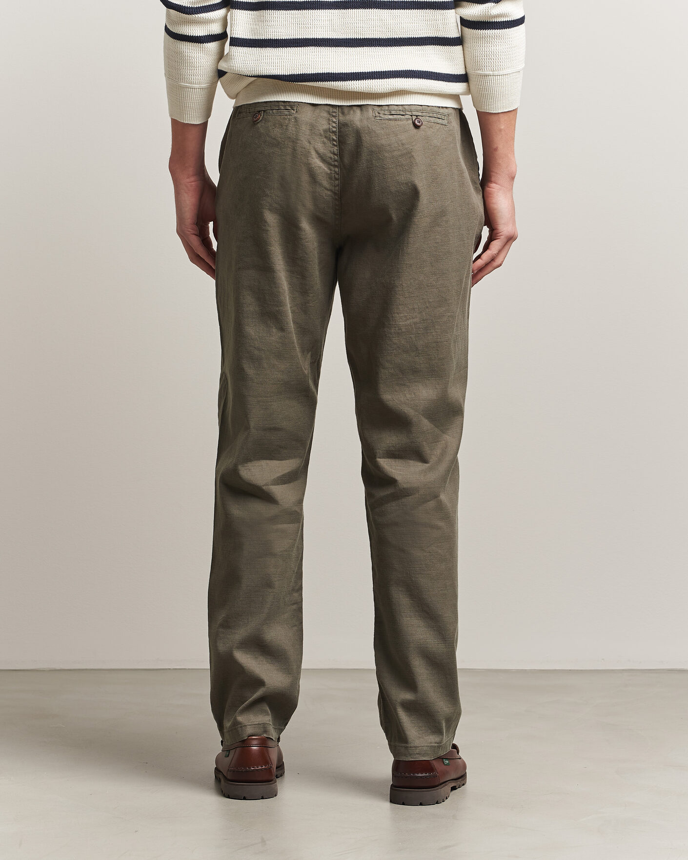 Heren | Broeken | Morris | Fenix Linen Trousers Olive