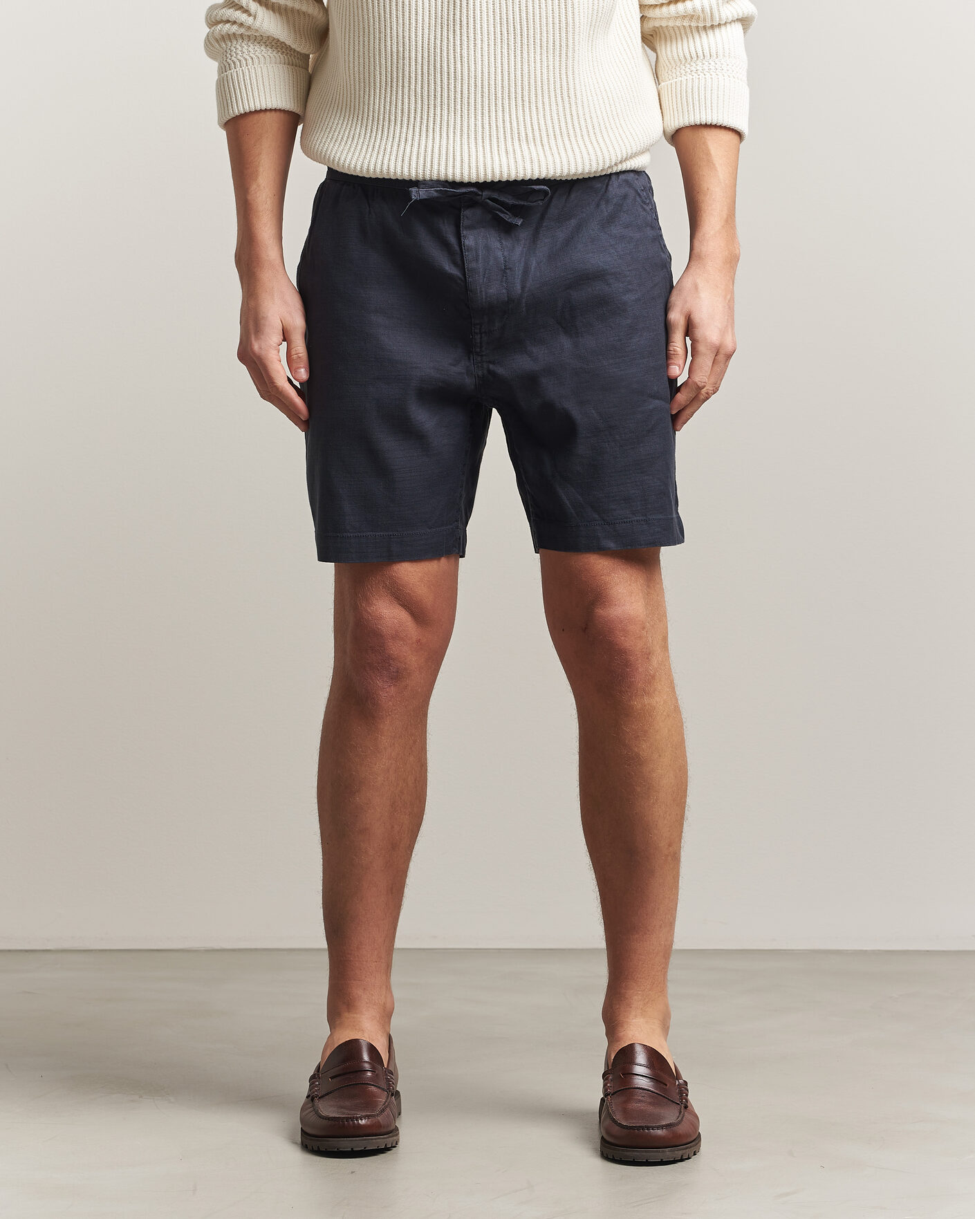 Heren | Korte broek | Morris | Fenix Linen Shorts Dark Blue