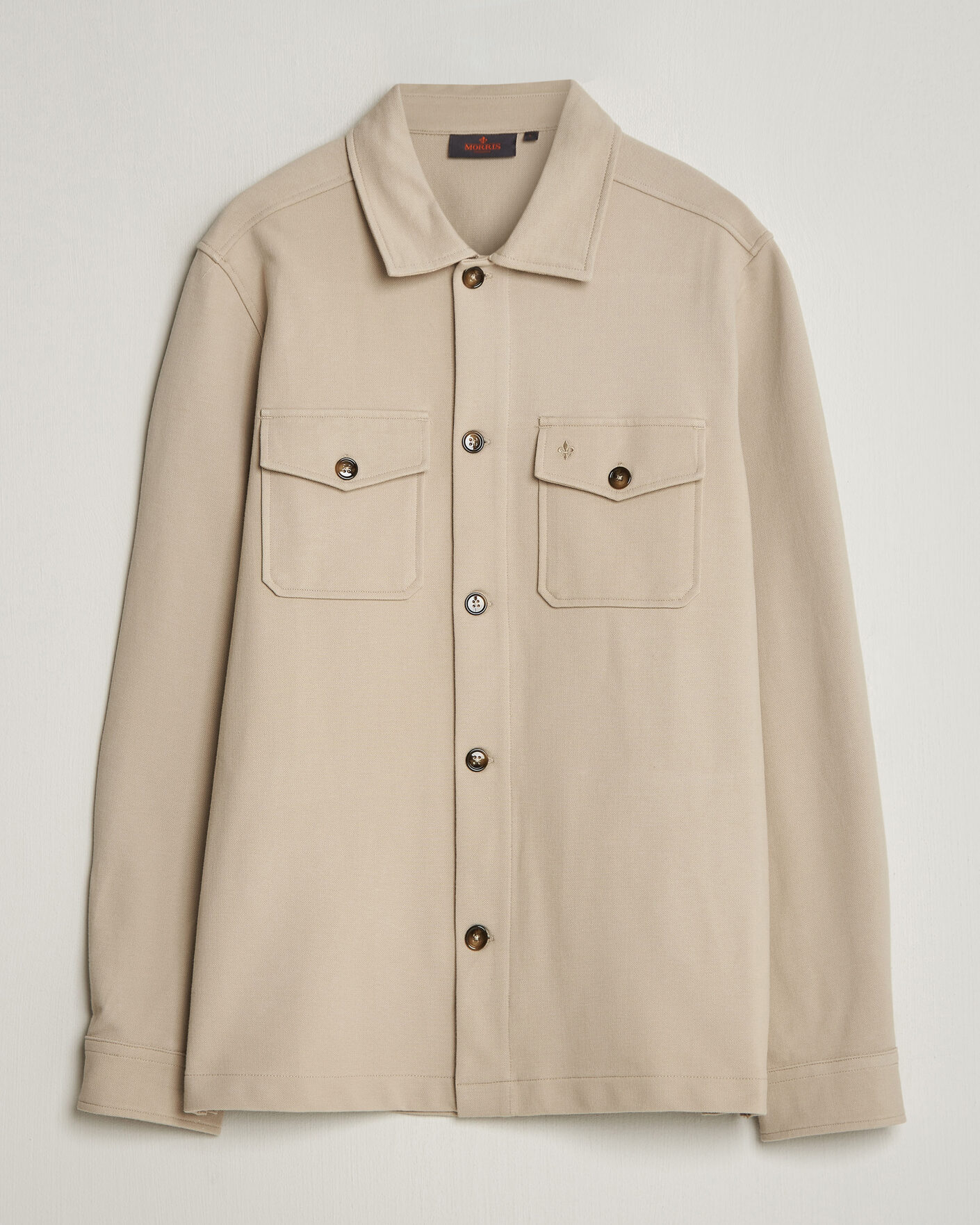Heren | Overhemden | Morris | Andrew Jersey Overshirt Khaki
