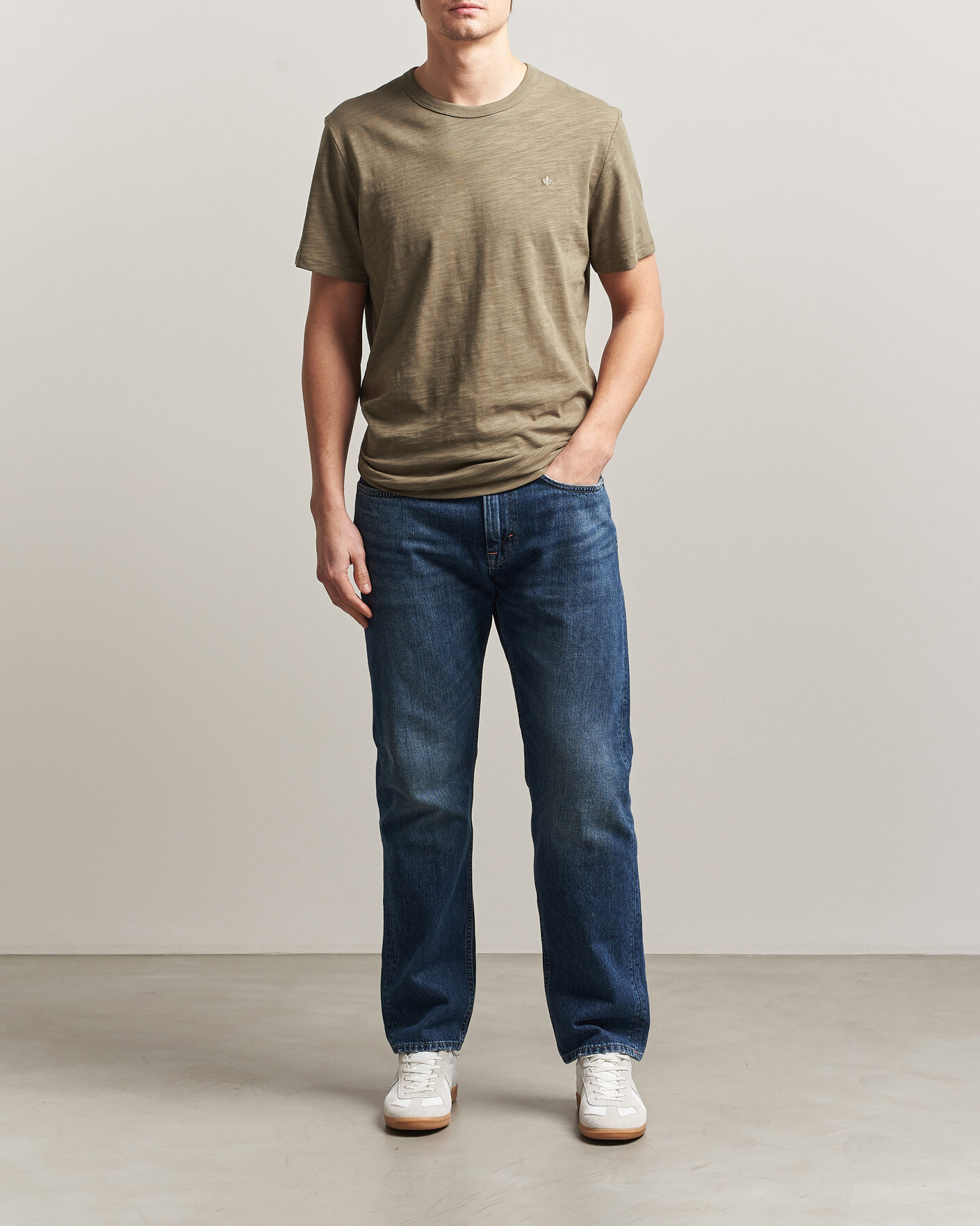 Heren | T-shirts | Morris | Watson Slub T-Shirt Olive