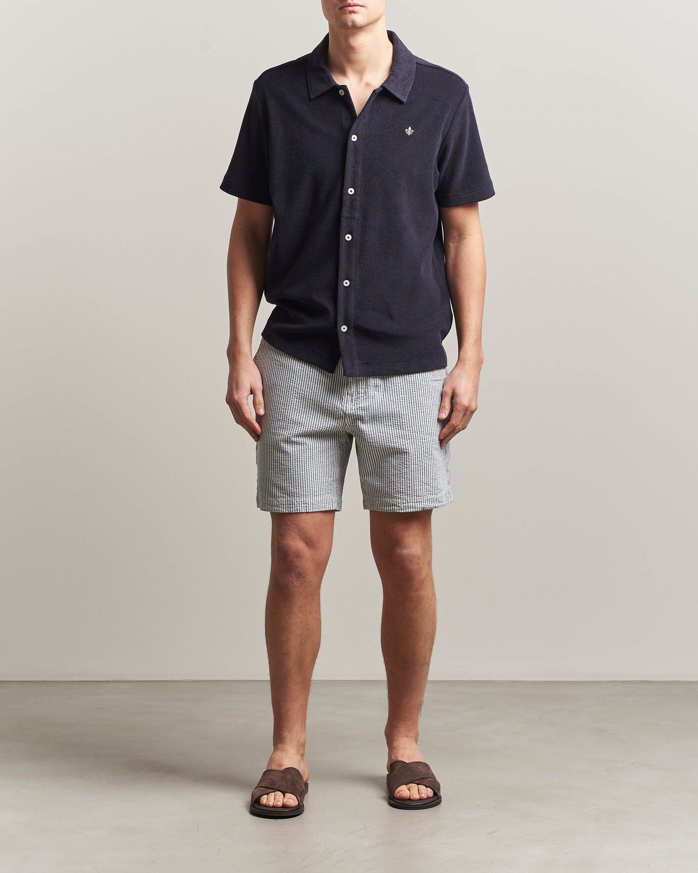 Heren | Polo's | Morris | Lily Terry Shirt Navy