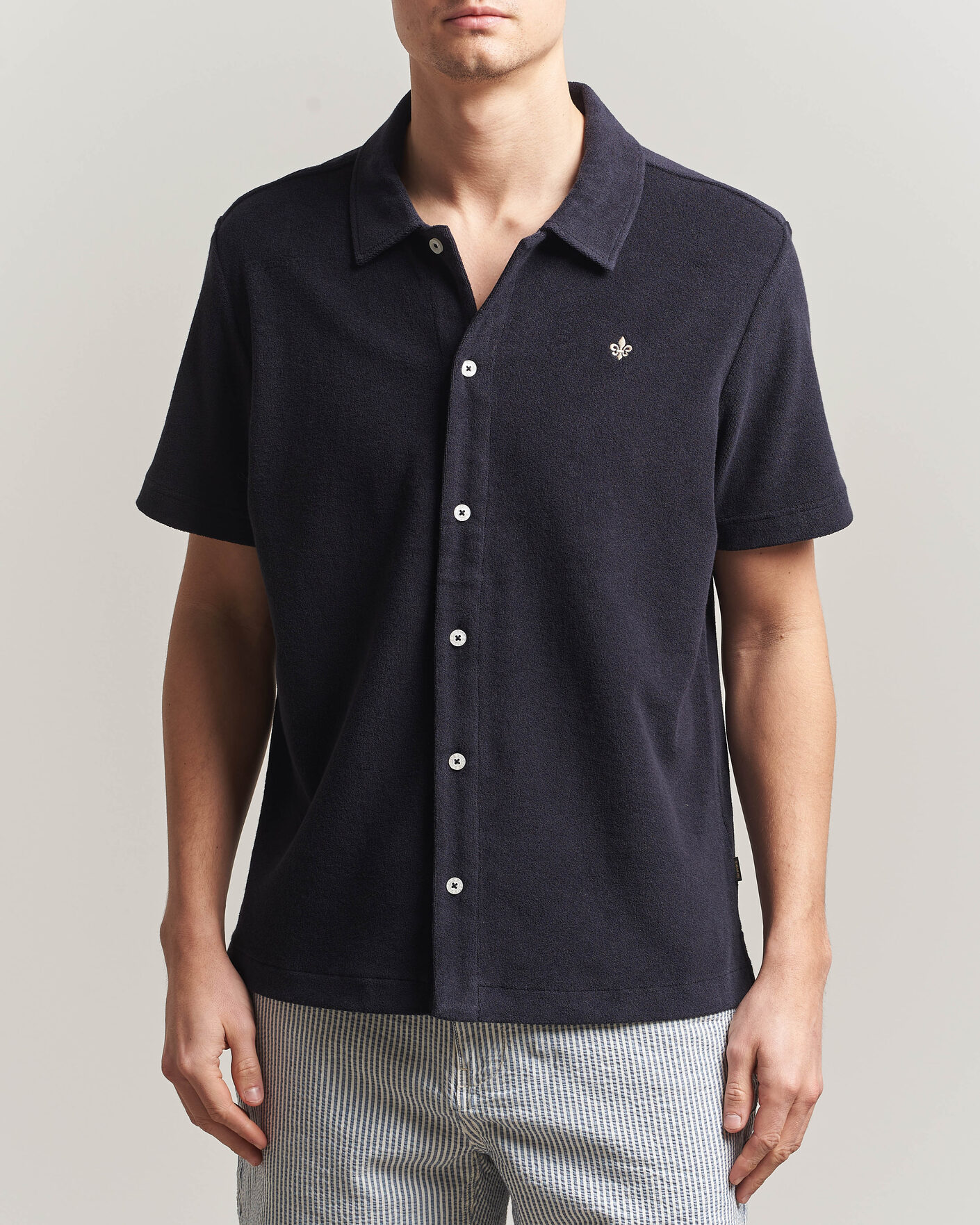 Heren | Polo's | Morris | Lily Terry Shirt Navy