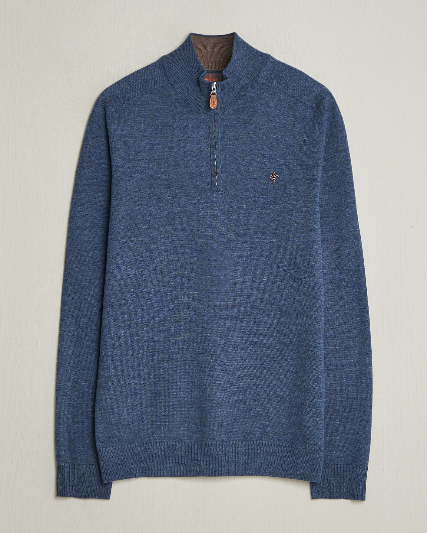 Heren | Truien | Morris | John Merino Half-Zip Blue