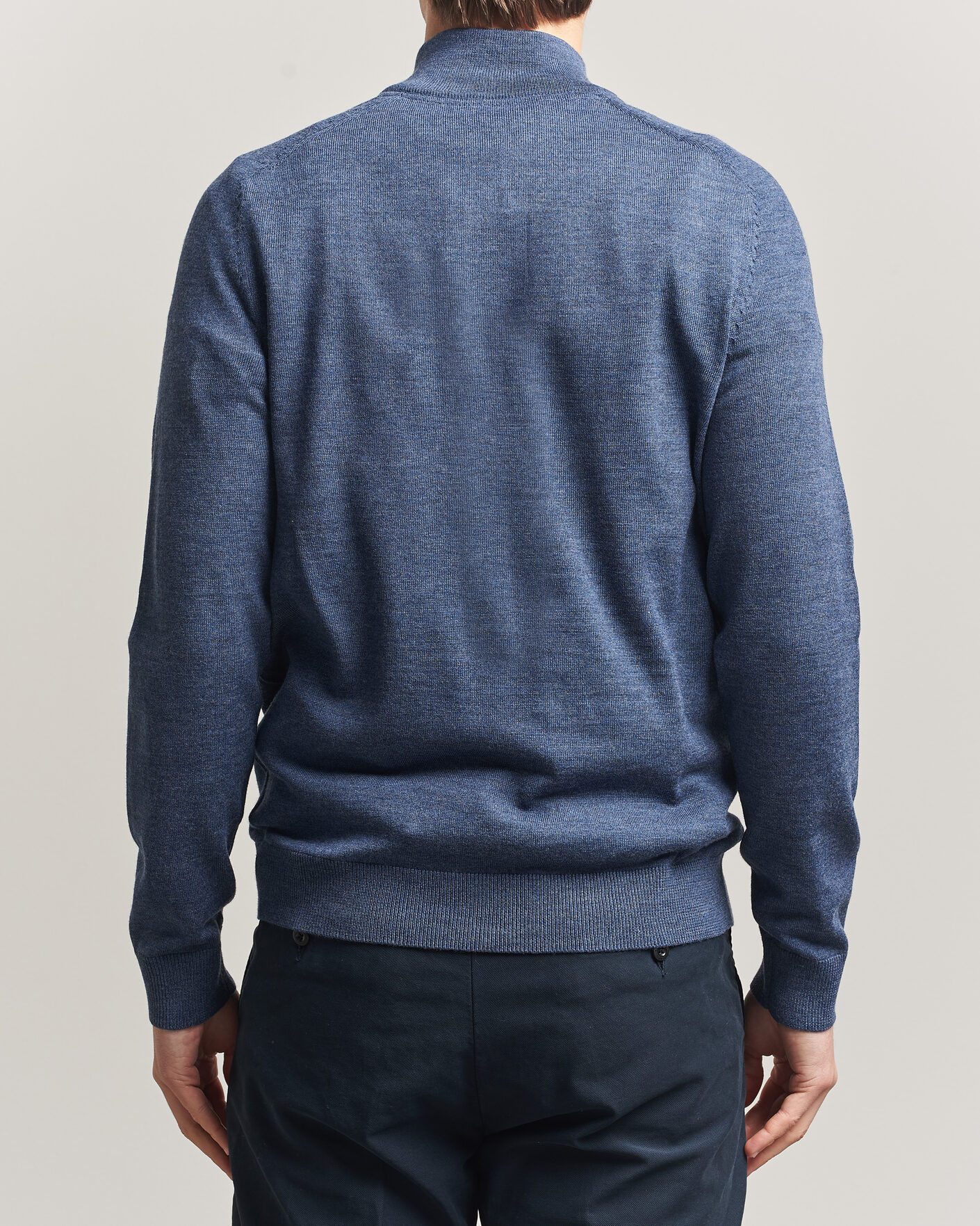 Heren | Truien | Morris | John Merino Half-Zip Blue