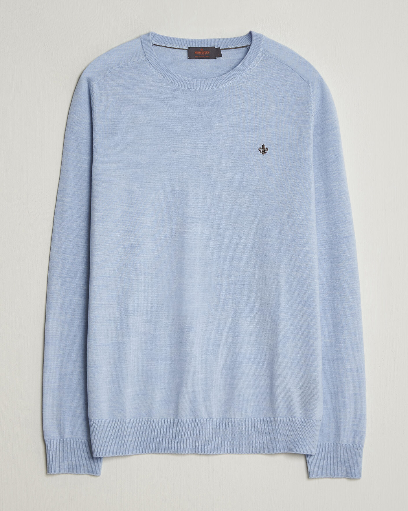 Heren | Truien | Morris | Merino Oneck Light Blue