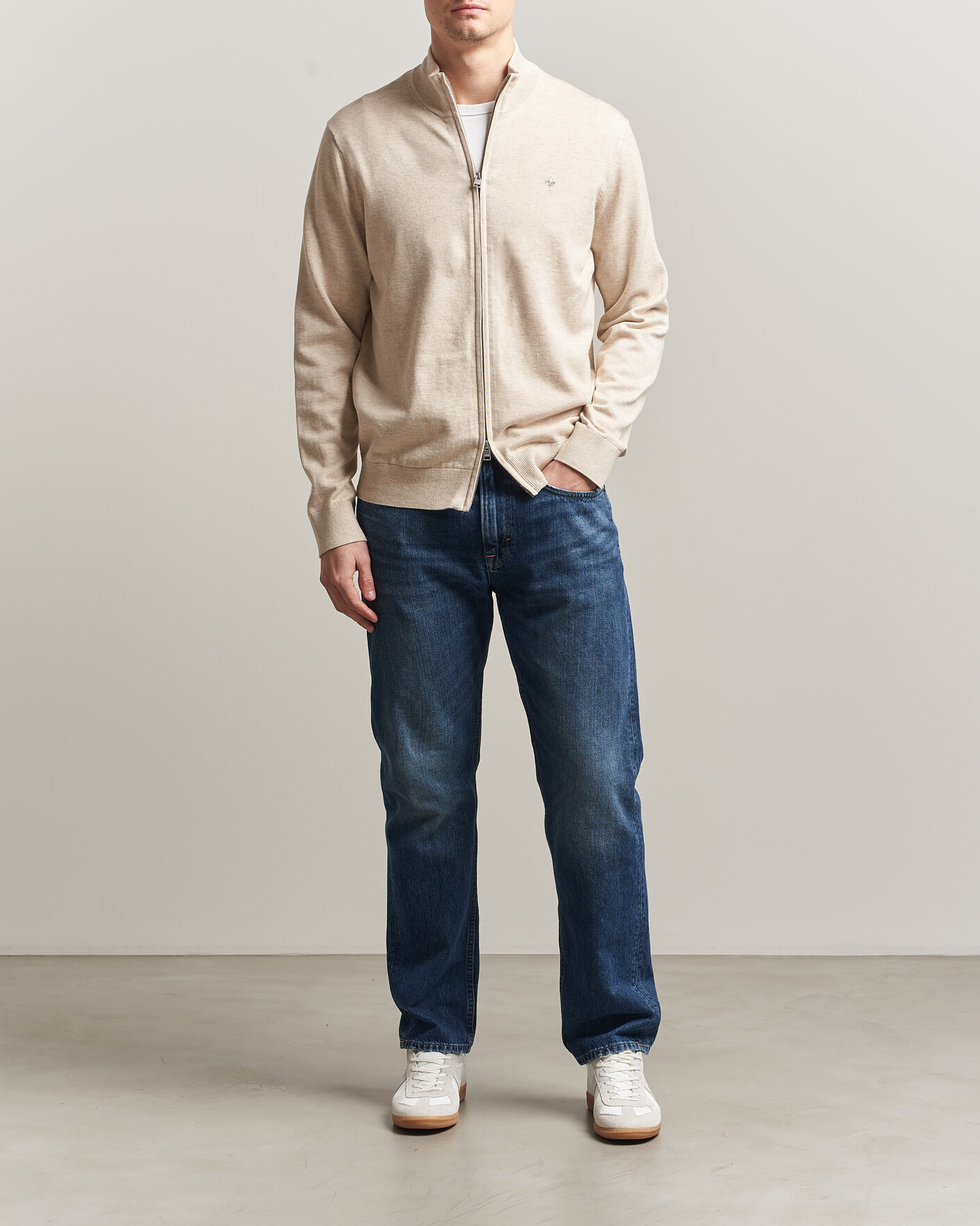 Heren | Truien | Morris | Riley Zip Cardigan Khaki