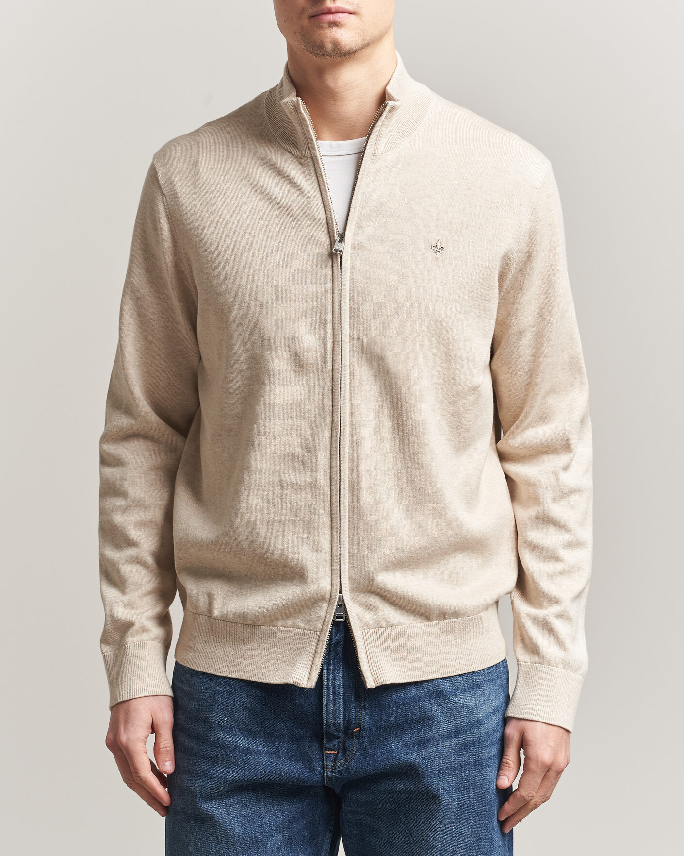 Heren | Truien | Morris | Riley Zip Cardigan Khaki