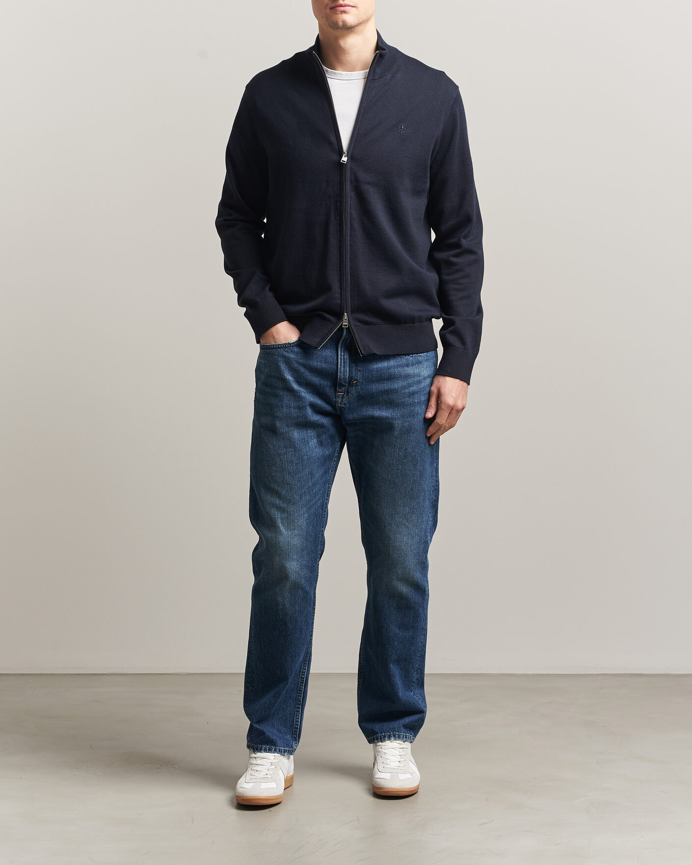 Heren | Truien | Morris | Riley Zip Cardigan Navy