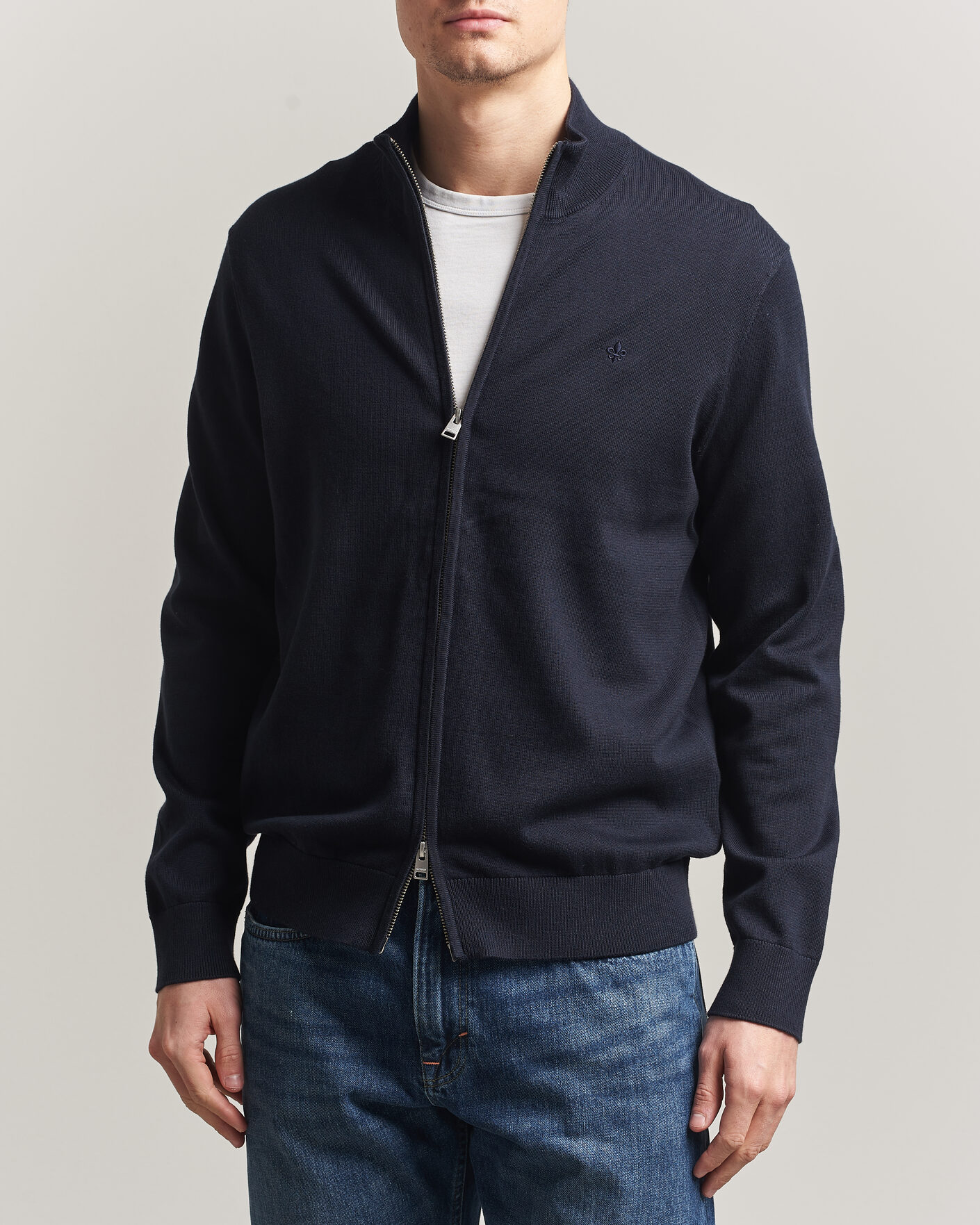 Heren | Truien | Morris | Riley Zip Cardigan Navy