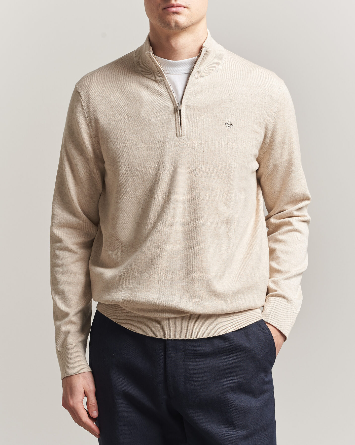 Heren | Truien | Morris | Riley Half-Zip Khaki