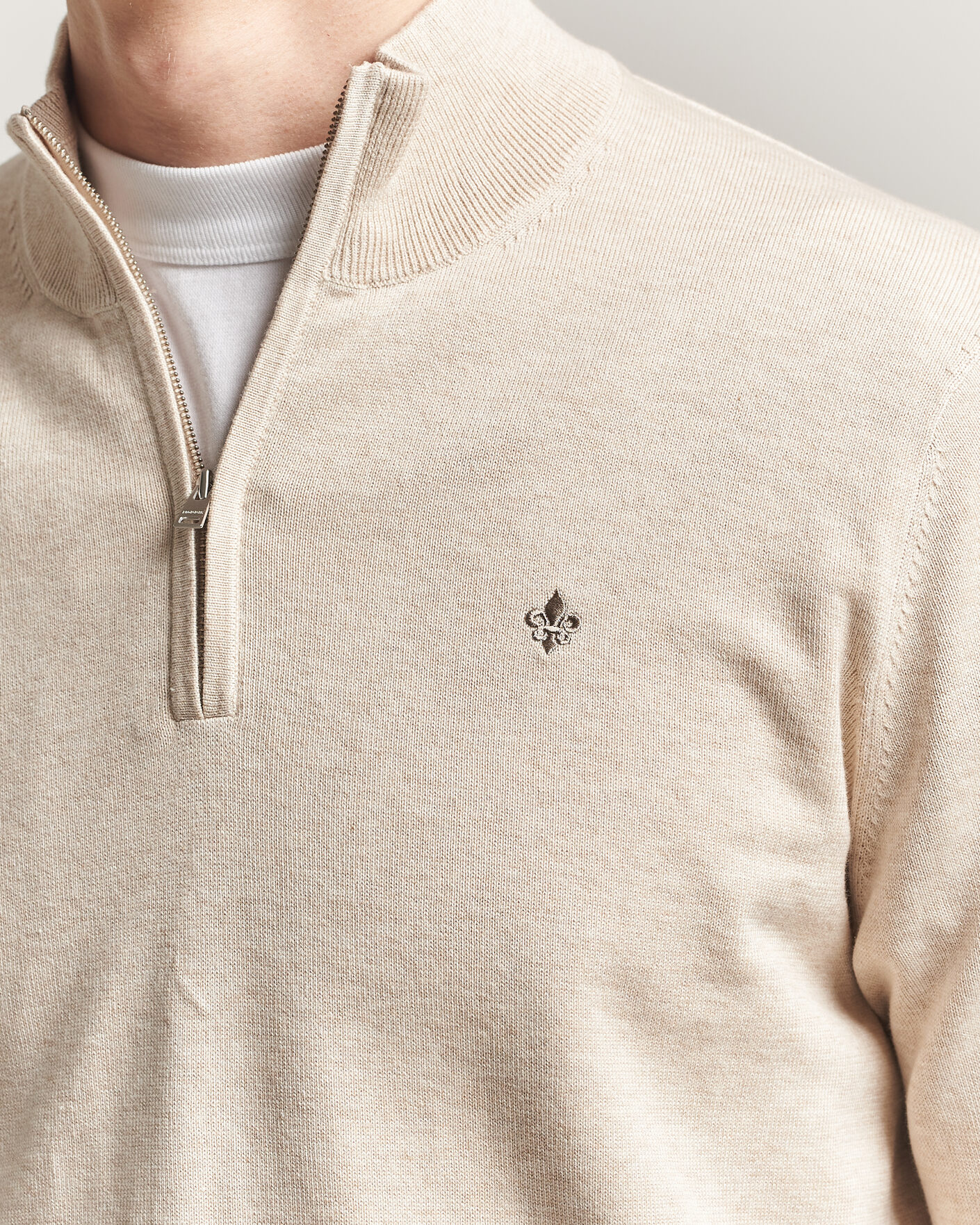 Heren | Truien | Morris | Riley Half-Zip Khaki
