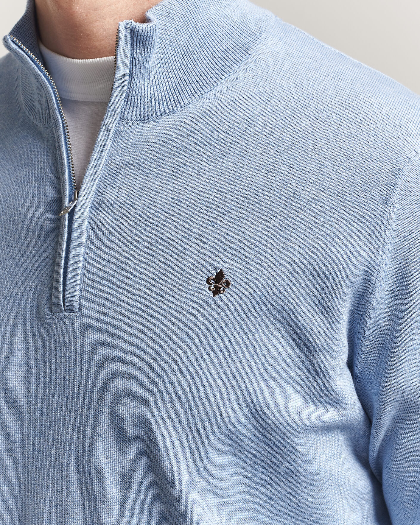 Heren | Truien | Morris | Riley Half-Zip Light Blue