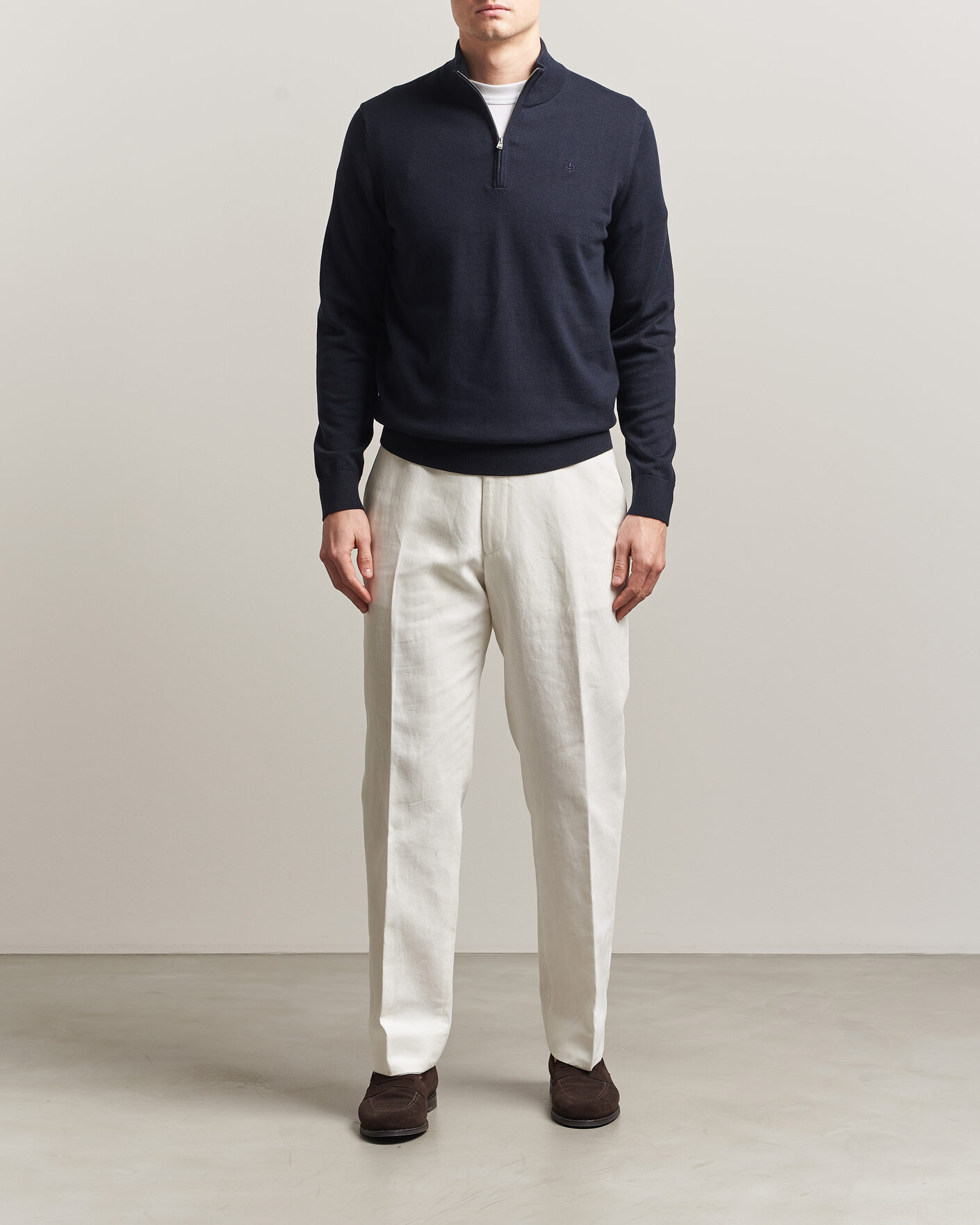 Heren | Truien | Morris | Riley Half-Zip Navy