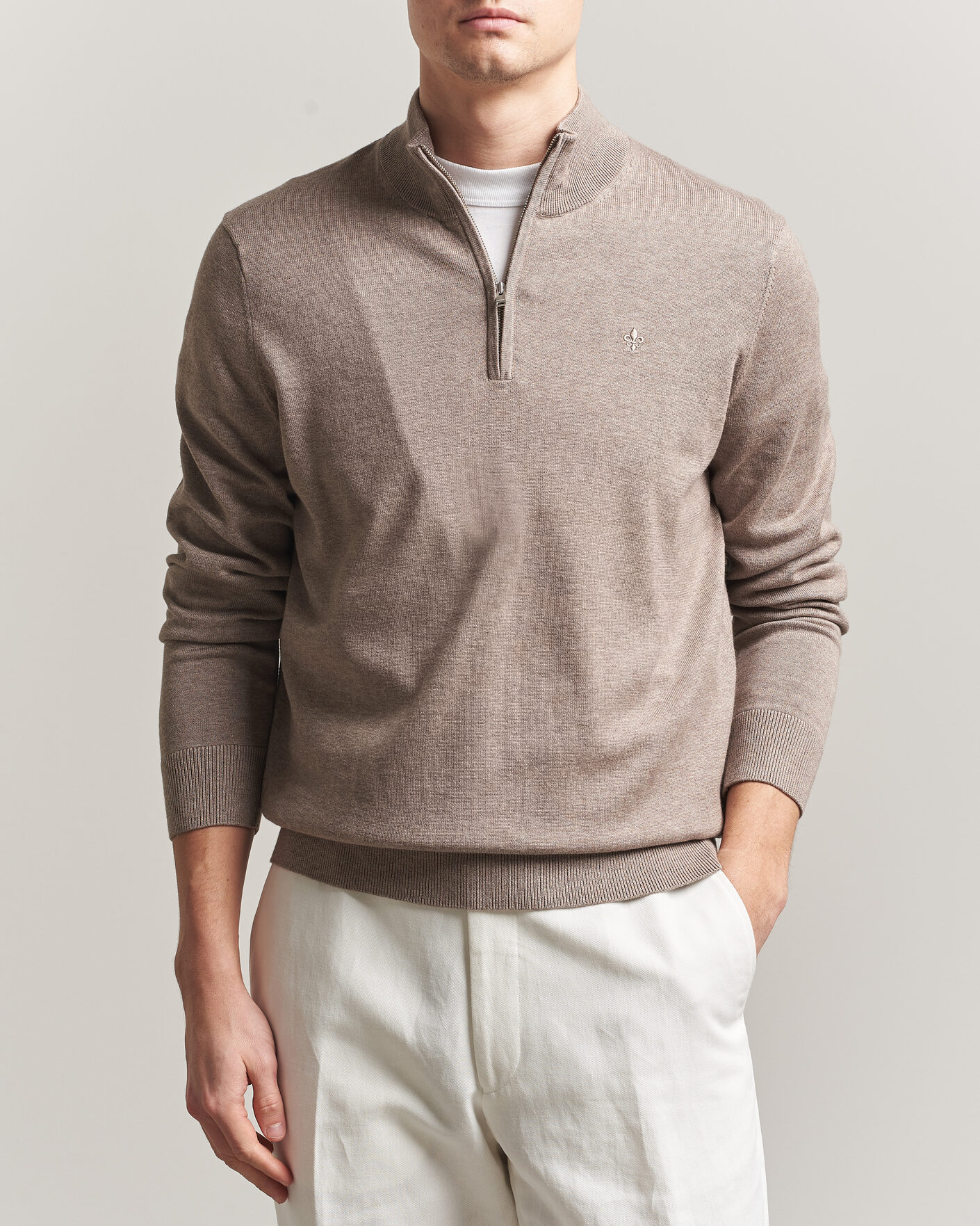 Heren | Truien | Morris | Riley Half-Zip Brown
