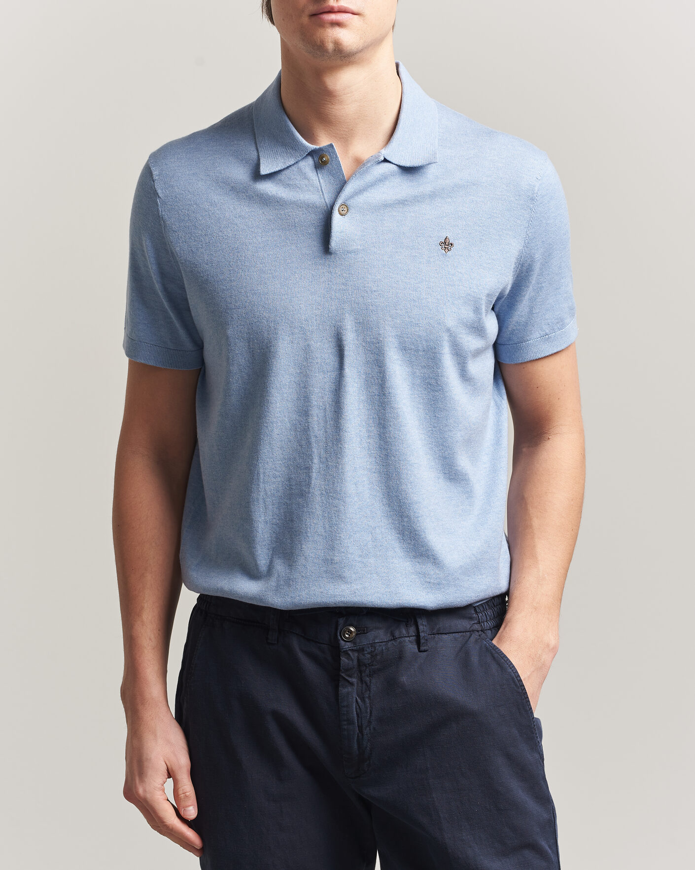 Heren | Polo's | Morris | Riley Short Sleeve Polo Light Blue