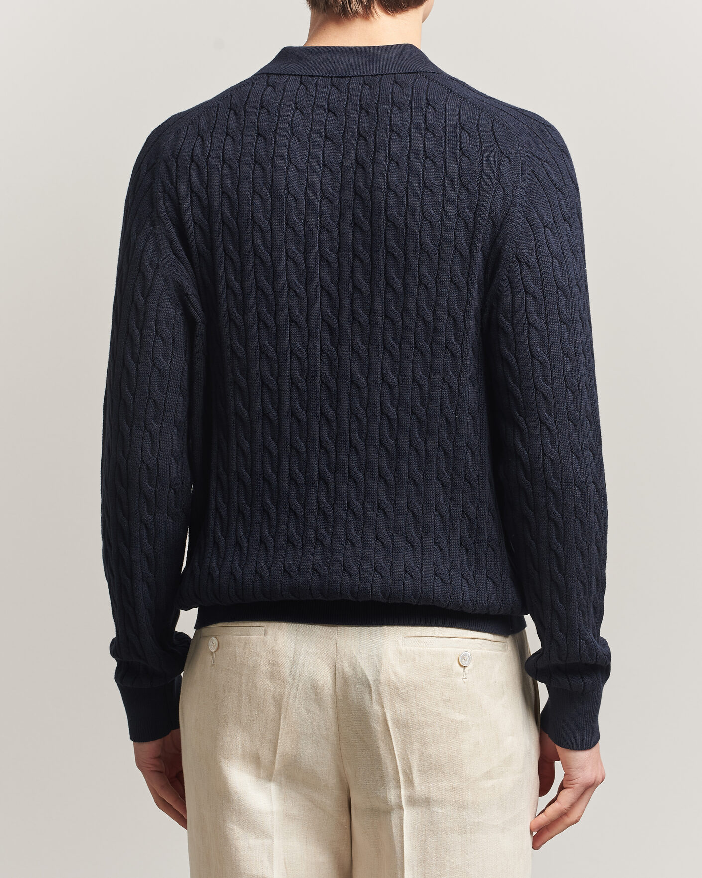 Heren | Truien | Morris | Lancaster Cable Polo Navy