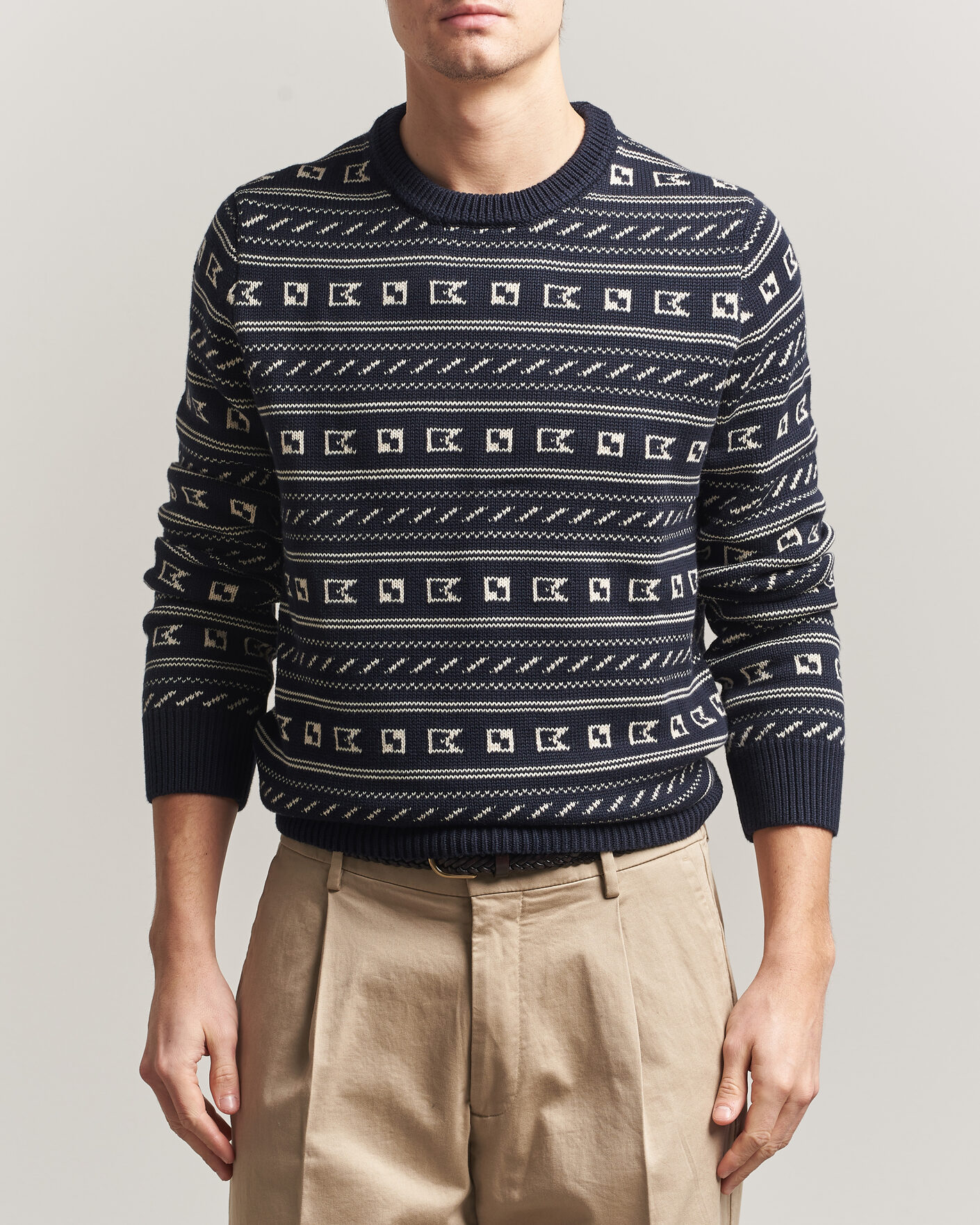 Heren | Truien | Morris | Barrington Oneck Navy