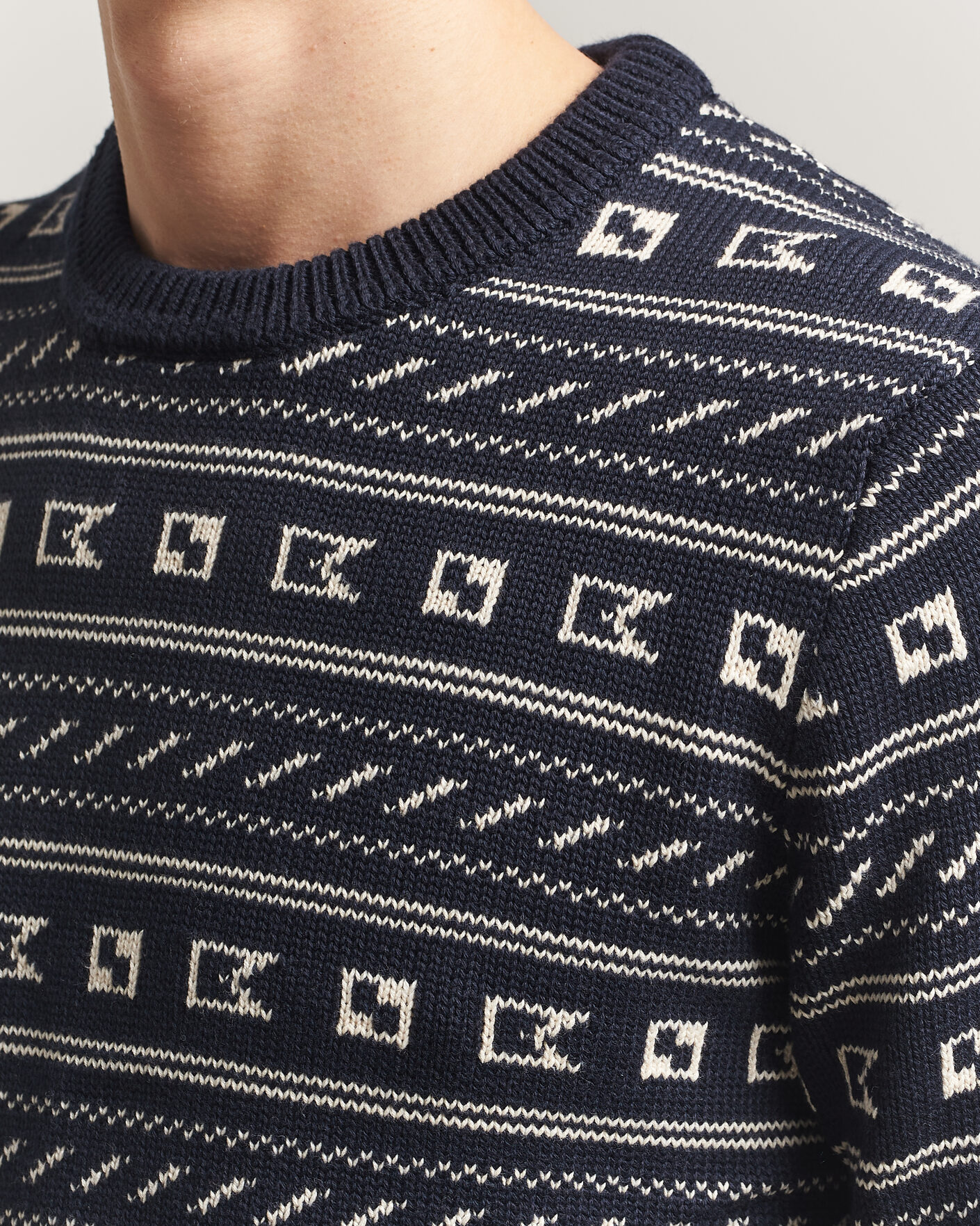 Heren | Truien | Morris | Barrington Oneck Navy