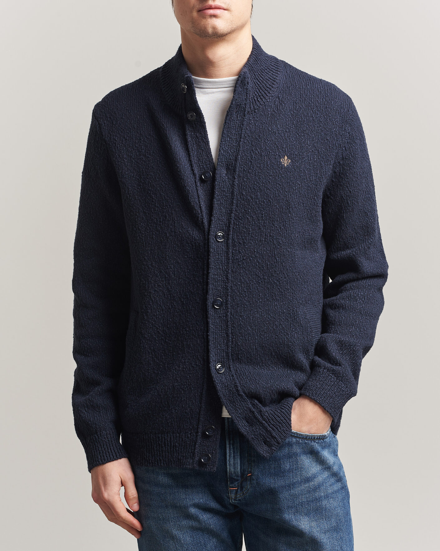 Heren | Truien | Morris | Windham Button Cardigan Navy