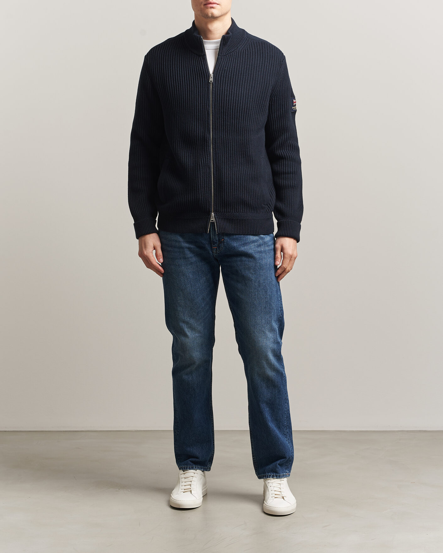 Heren | Truien | Morris | Brenton Full-Zip Cardigan Navy